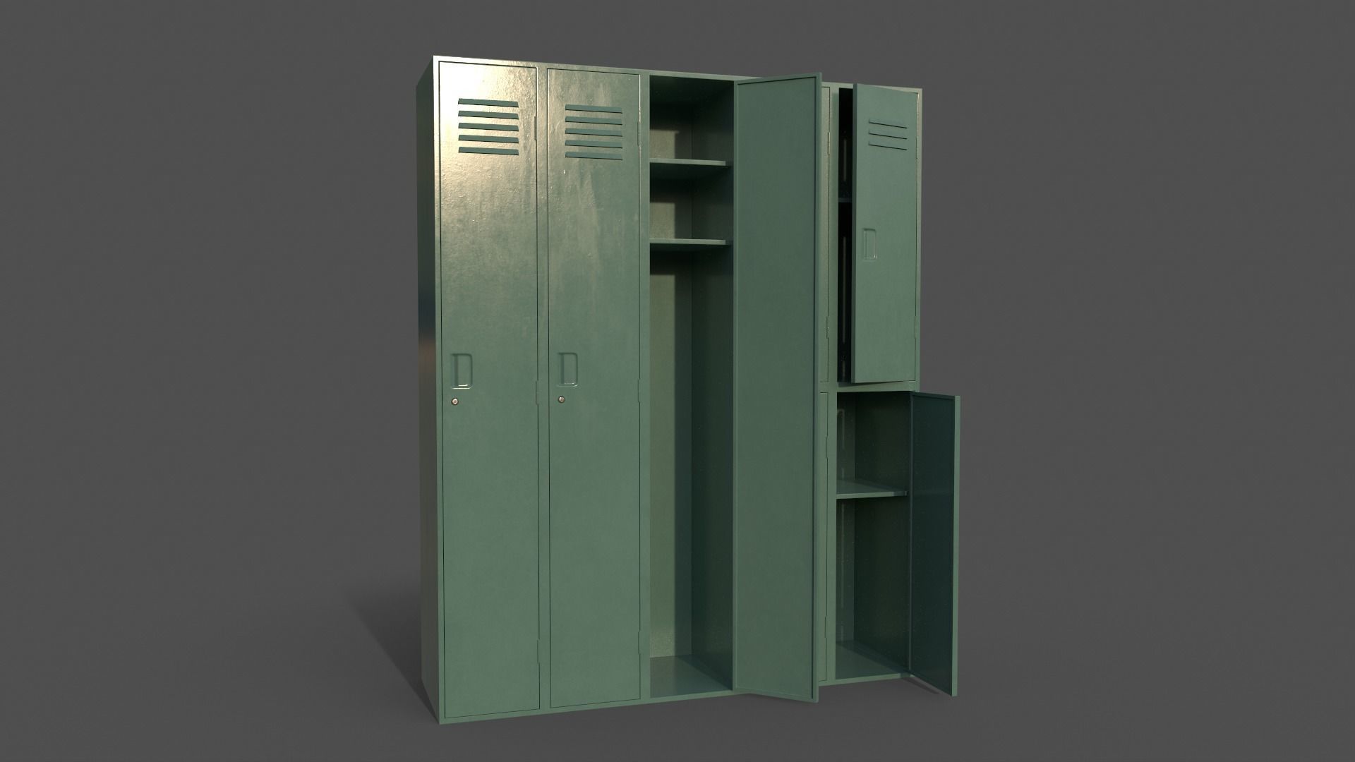 PBR School Gym Locker 07 - Multi color Pack 3D Model Collection_15