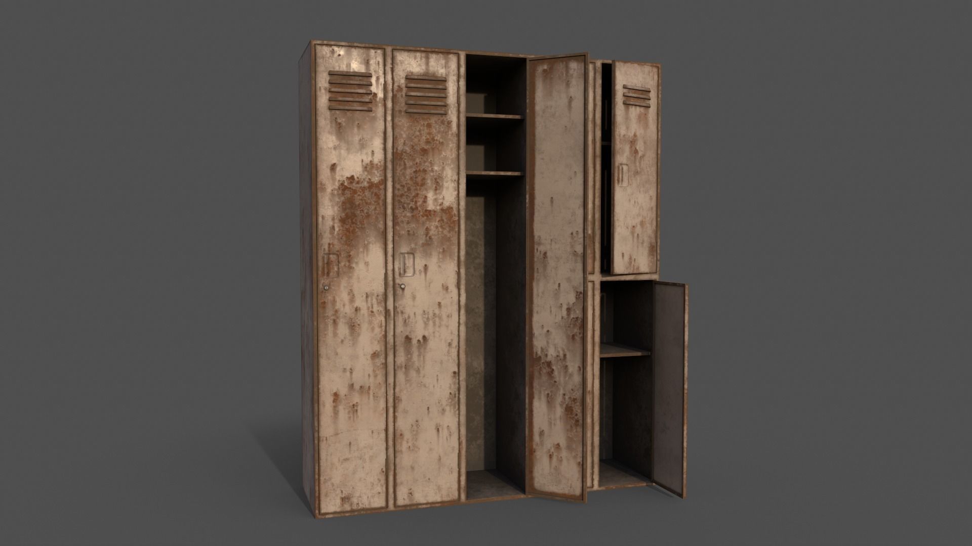 PBR School Gym Locker 07 - Multi color Pack 3D Model Collection_41