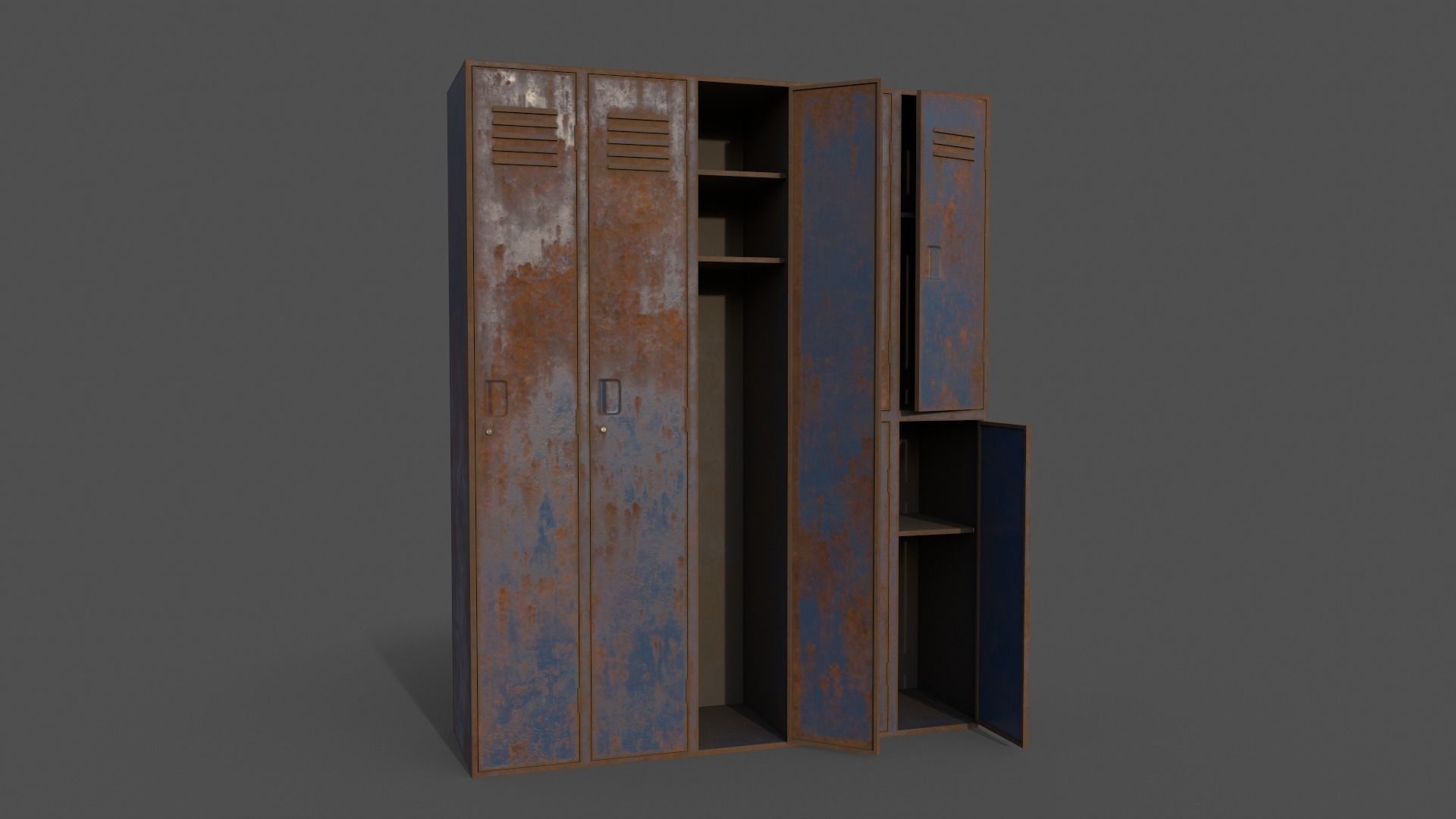 PBR School Gym Locker 07 - Multi color Pack 3D Model Collection_14