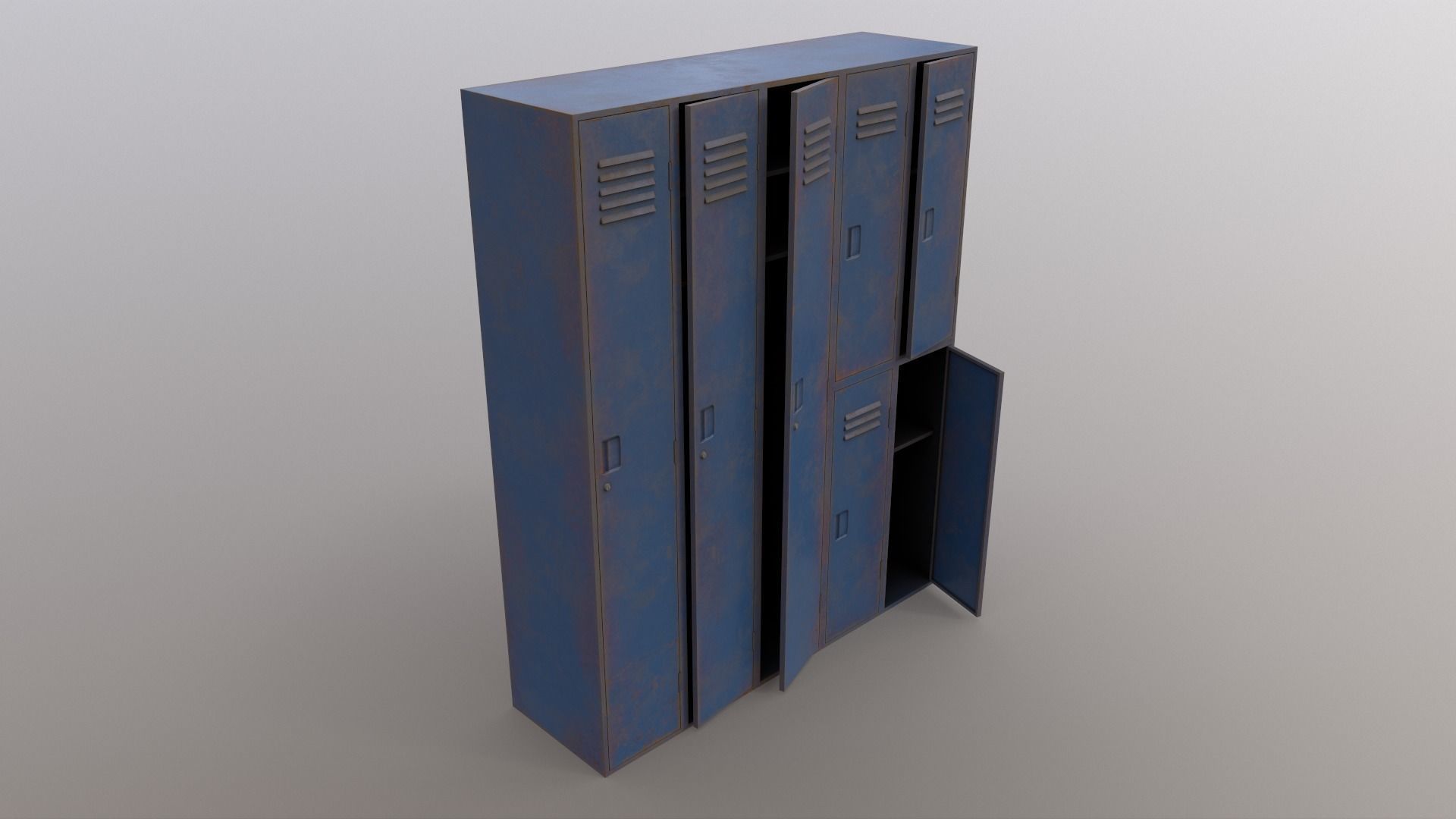 PBR School Gym Locker 07 - Multi color Pack 3D Model Collection_46
