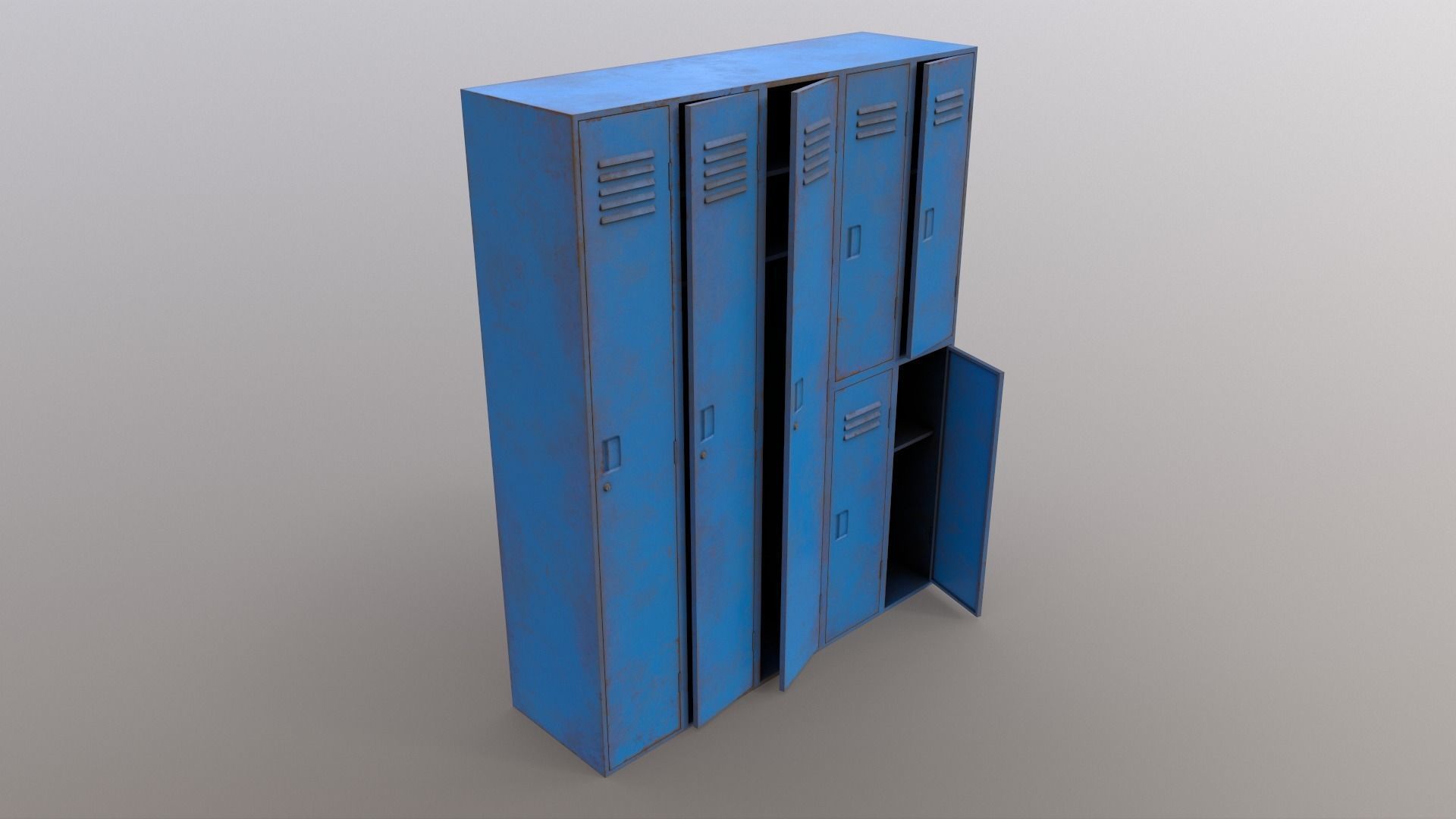 PBR School Gym Locker 07 - Multi color Pack 3D Model Collection_49