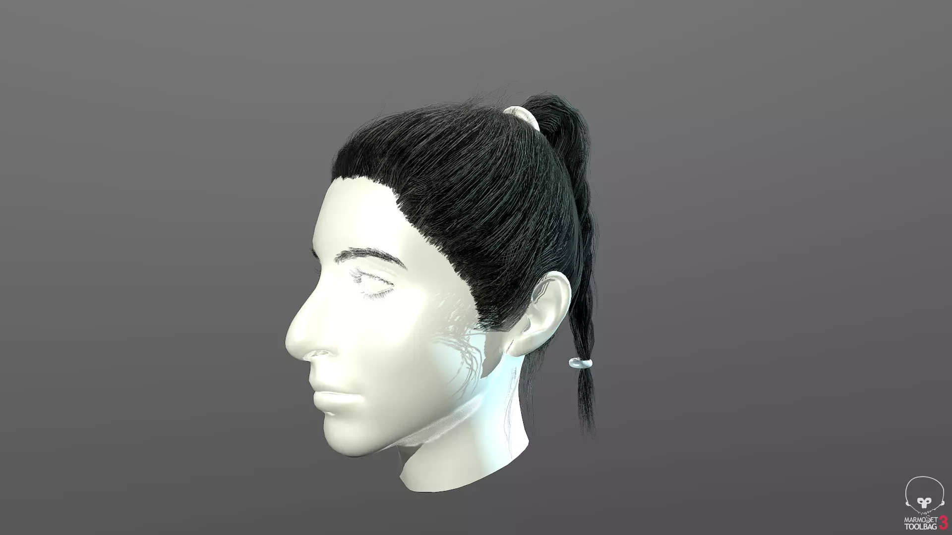 Real-time hair 4 Free low-poly 3D model