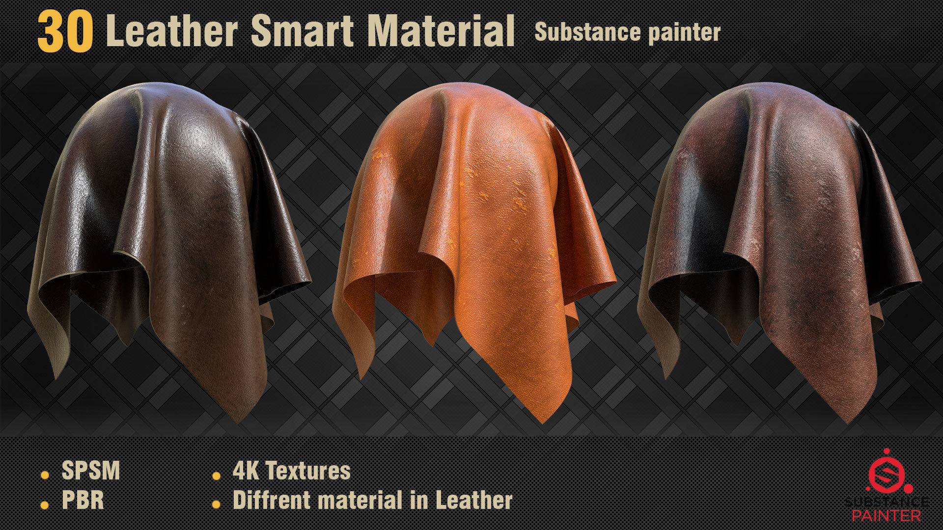 30 Leather Smart Materials PBR SPSM Texture_6
