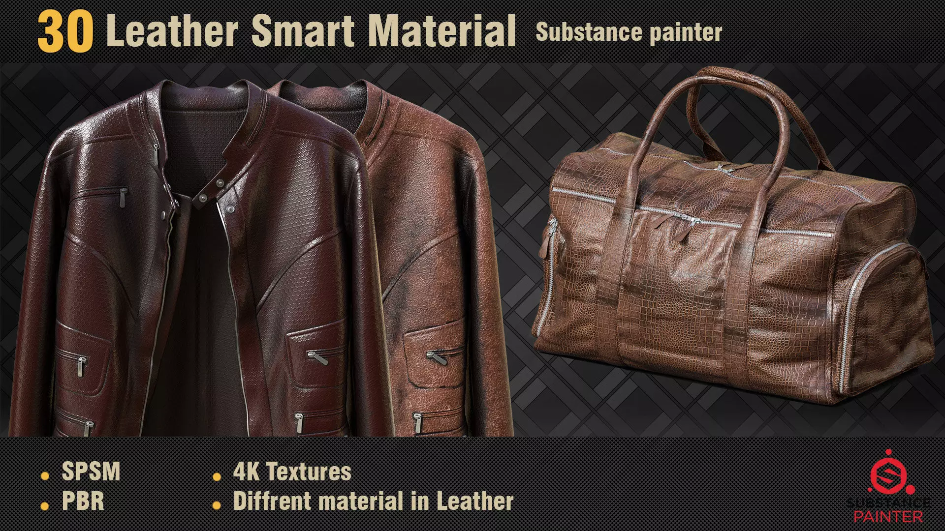 30 Leather Smart Materials PBR SPSM Texture_0