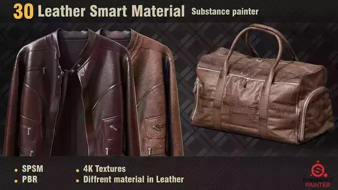 30 Leather Smart Materials PBR SPSM