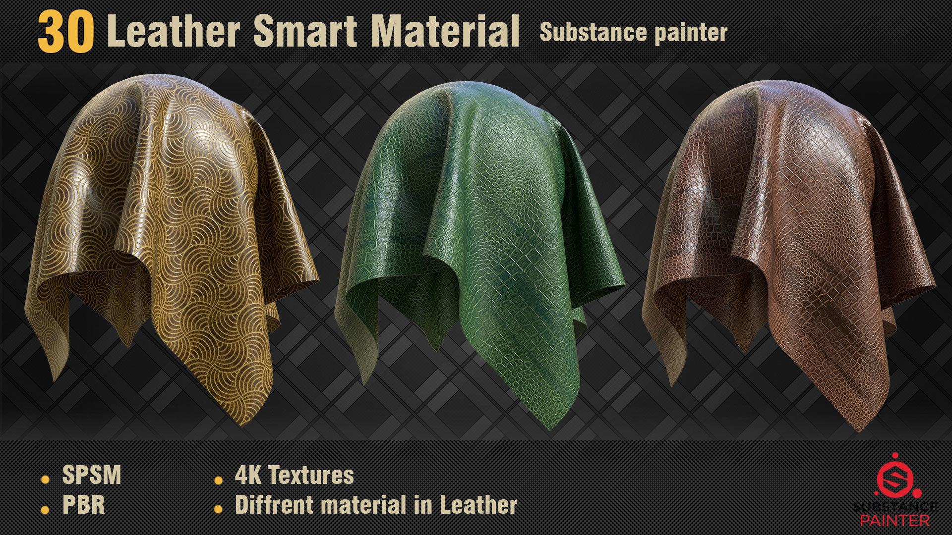 30 Leather Smart Materials PBR SPSM Texture_1