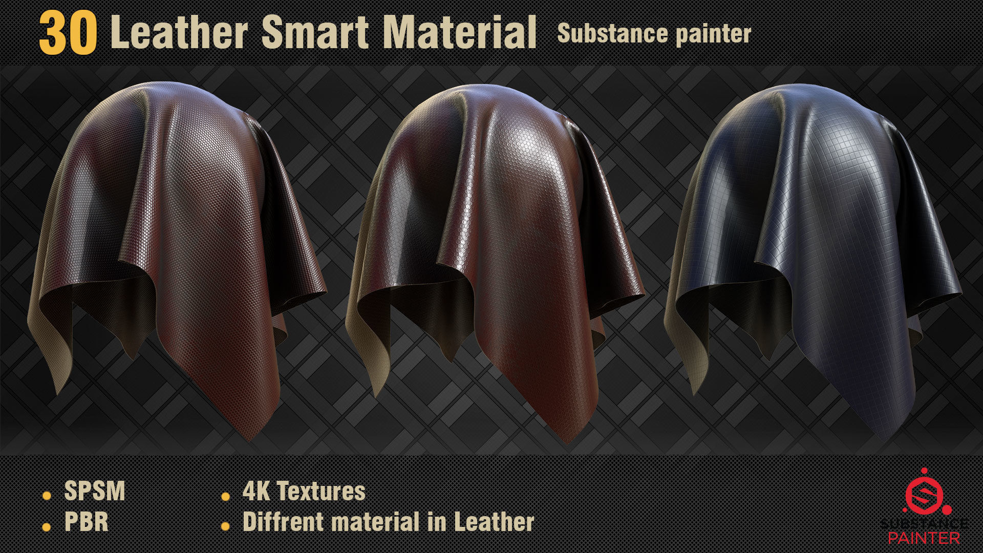 30 Leather Smart Materials PBR SPSM Texture_8