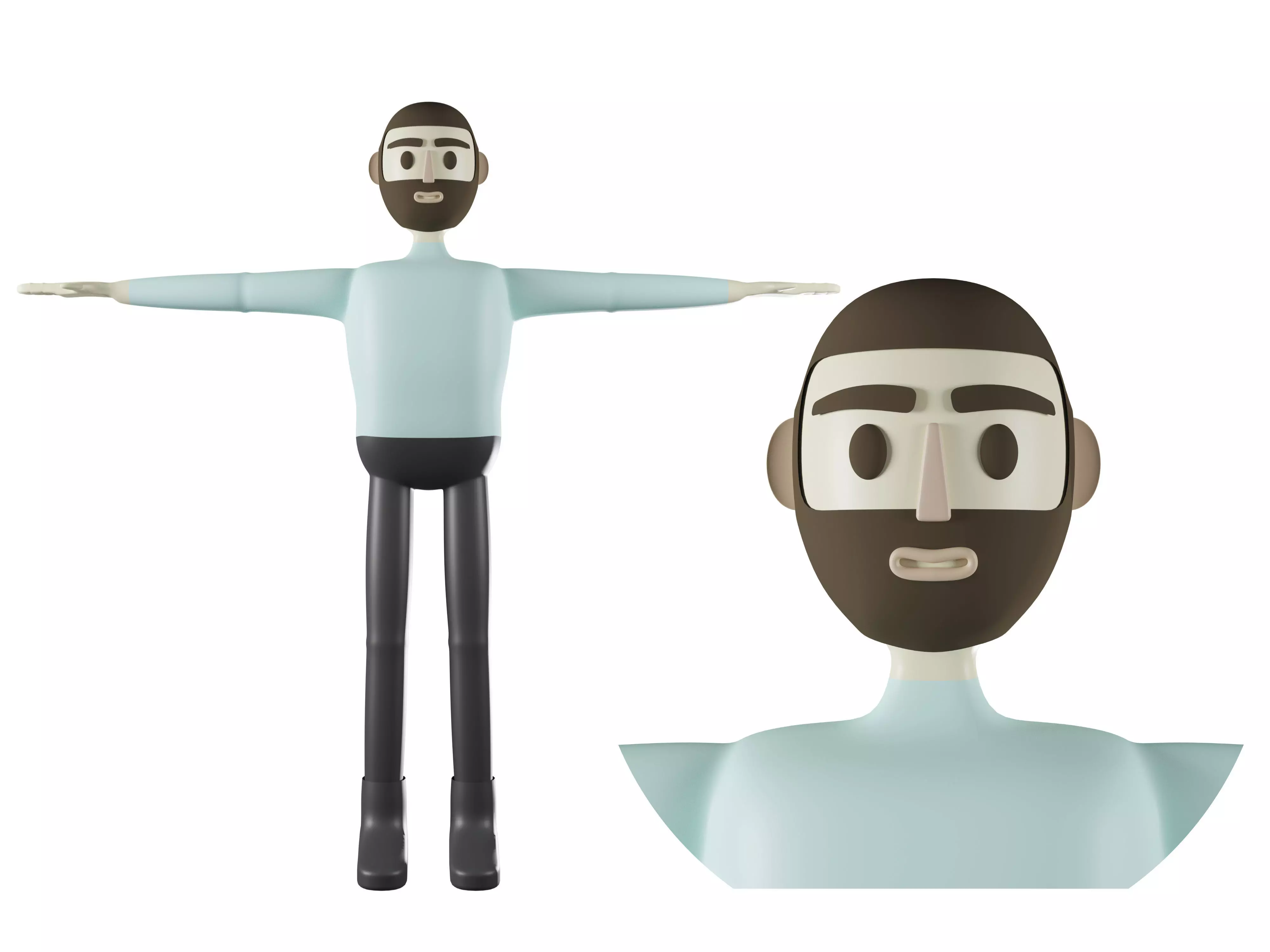 3D Character cartoon man 3D model_0