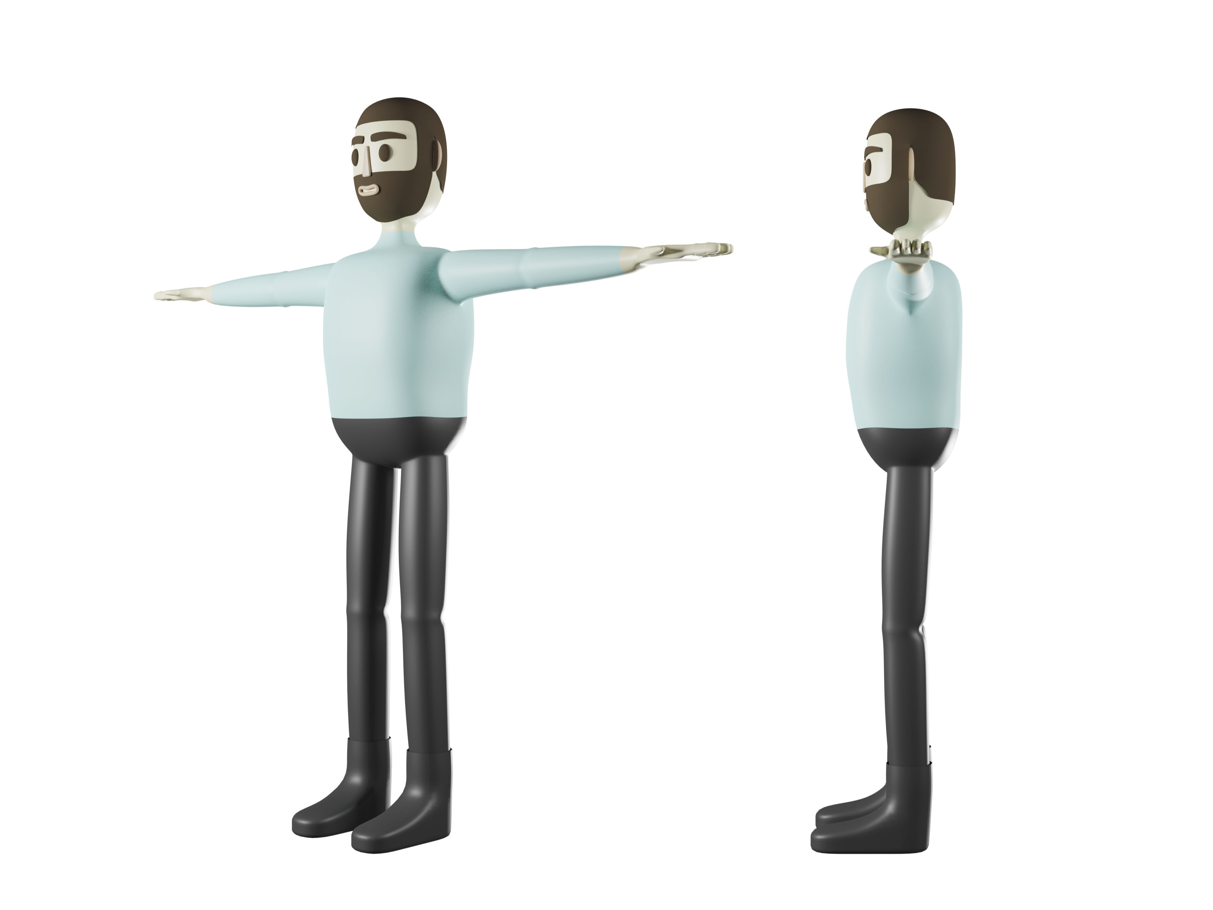 3D Character cartoon man 3D model_1