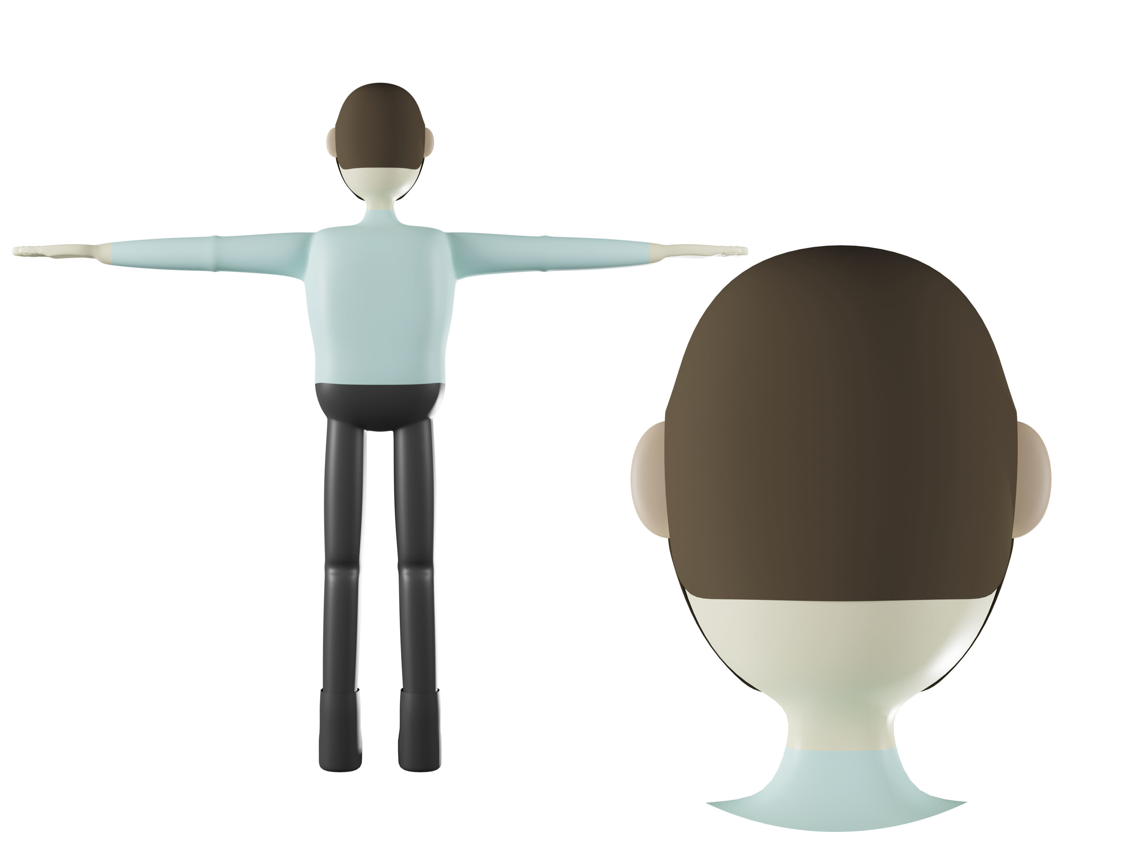 3D Character cartoon man 3D model_2