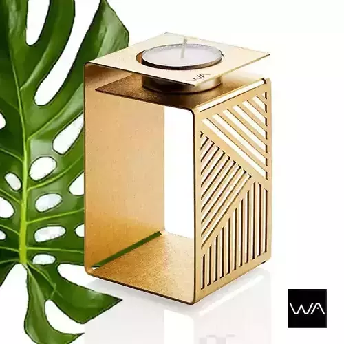 Solidworks geometric brass foldable tea light holders