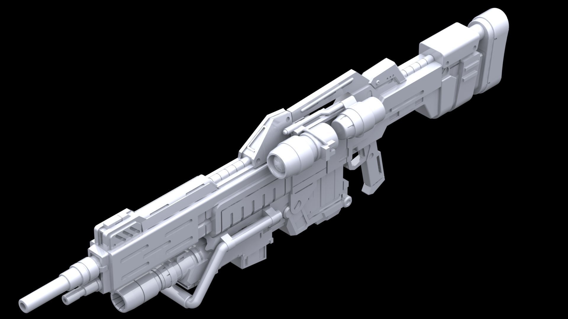 MG Beam Shot Rifle Full Equip for Sazabi Ver Ka 3D print model_1