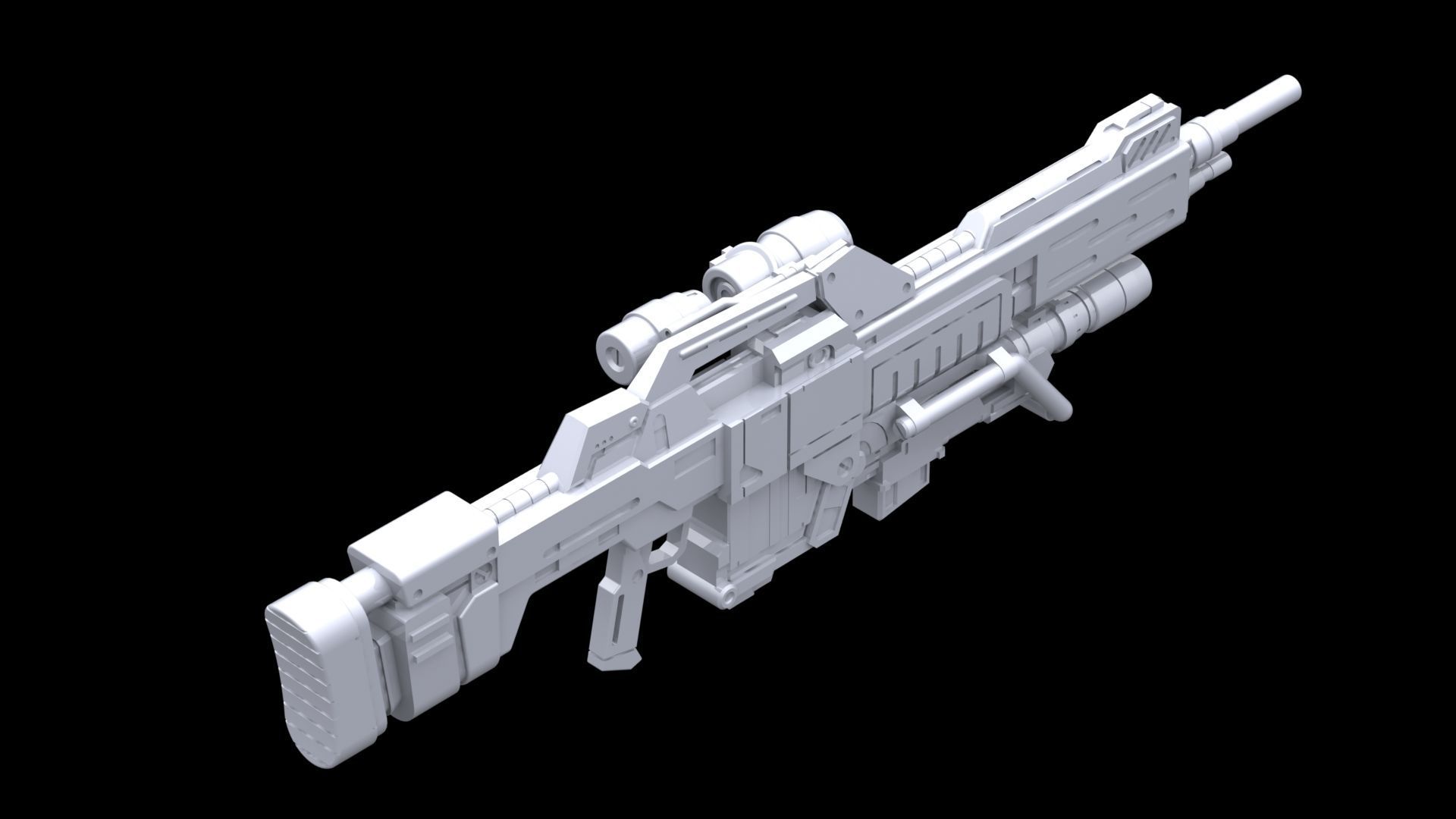 MG Beam Shot Rifle Full Equip for Sazabi Ver Ka 3D print model_2