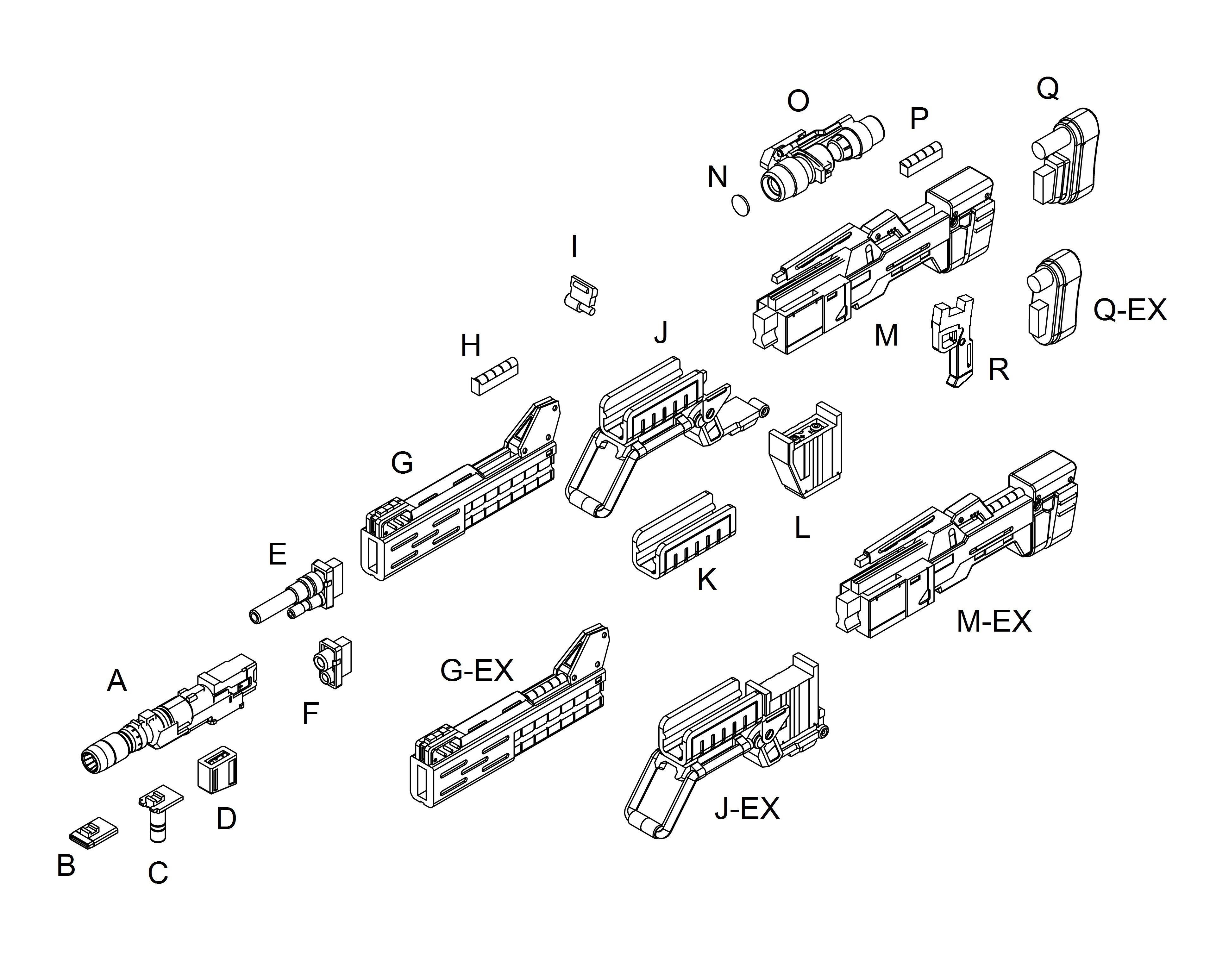 MG Beam Shot Rifle Full Equip for Sazabi Ver Ka 3D print model_18