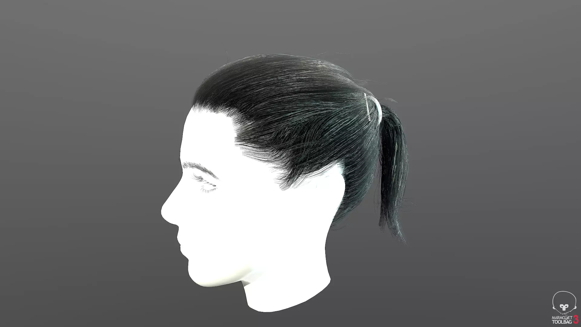 Real-time hair 6 Free low-poly 3D model
