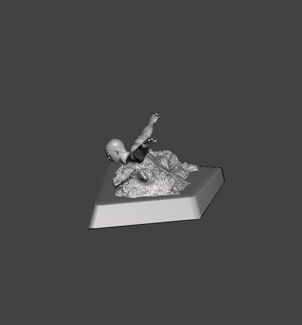 Swimmer 3D model gold statue of man swimming in water 3D print model_9