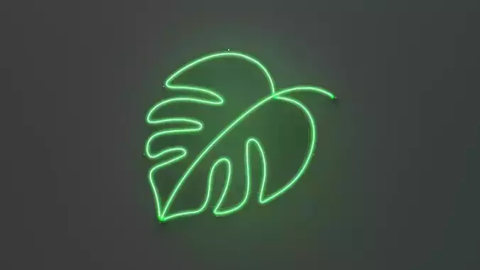 Monstera - Neon Sign 3D model