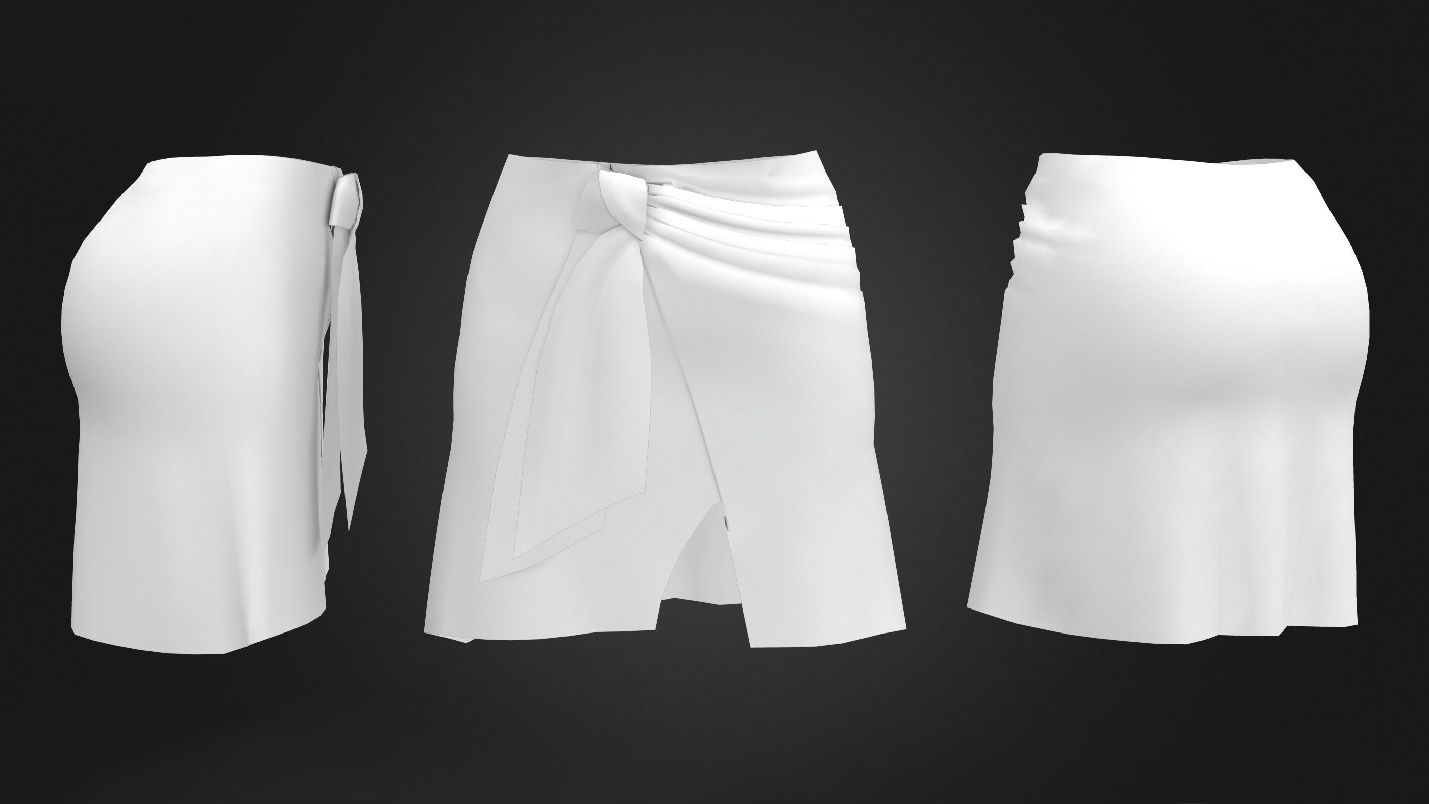 Female Skirt Low-poly 3D model_5