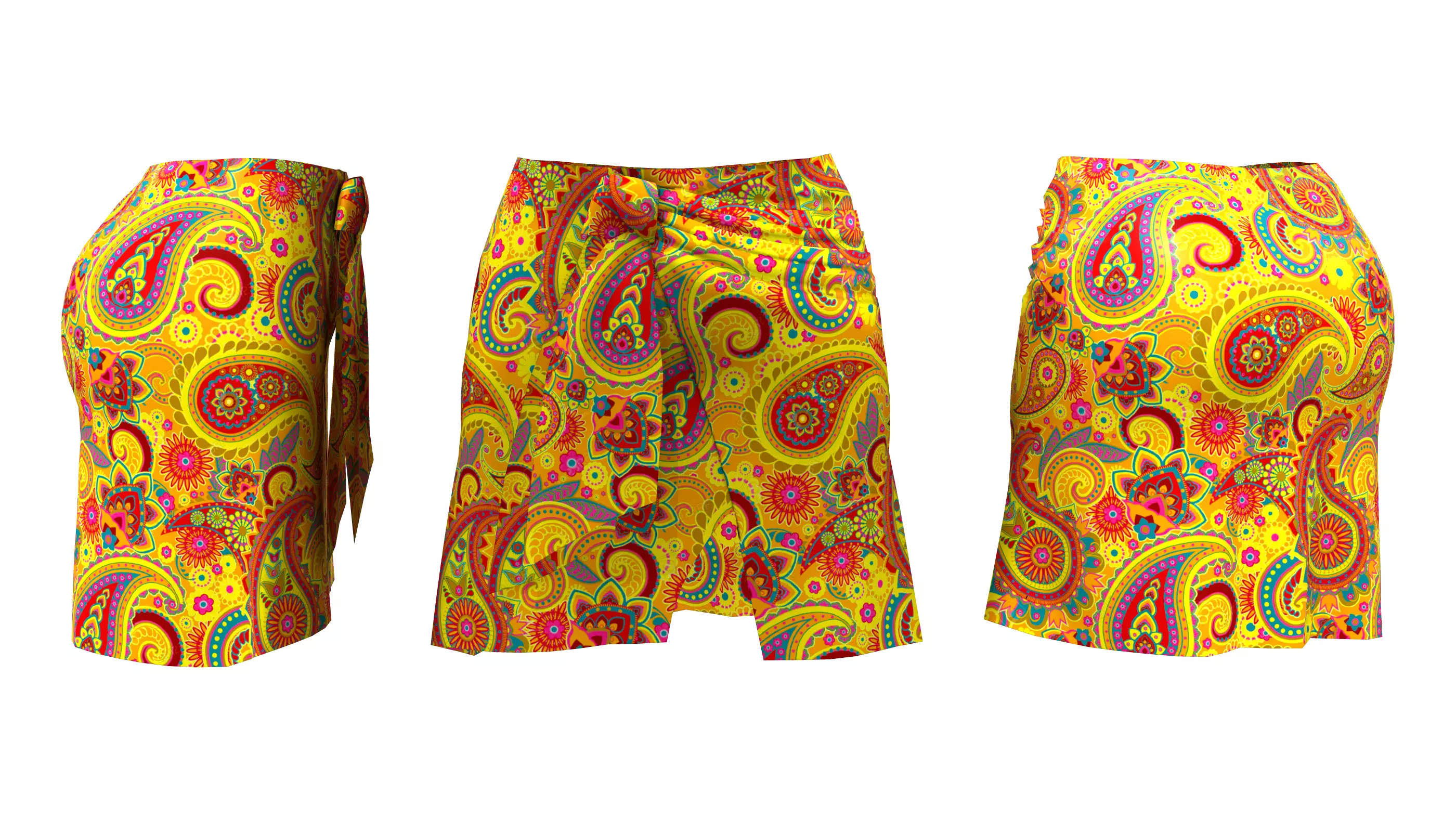 Female Skirt Low-poly 3D model_0