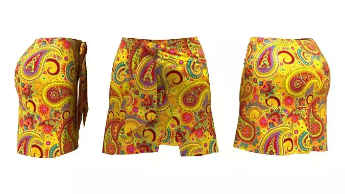 Female Skirt Low-poly 3D model Female Skirt Low-poly 3D model