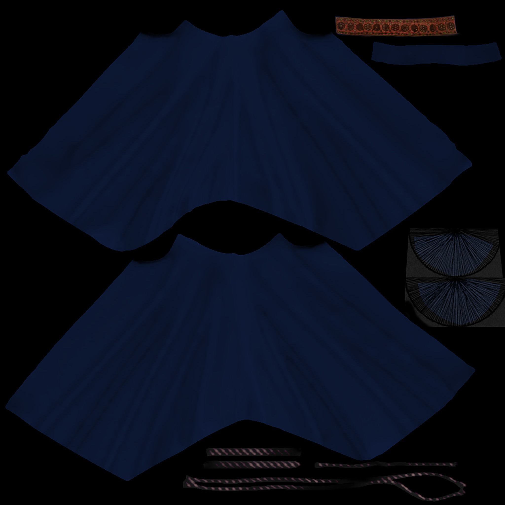 Female Lagenlook Pants Low-poly 3D model_7