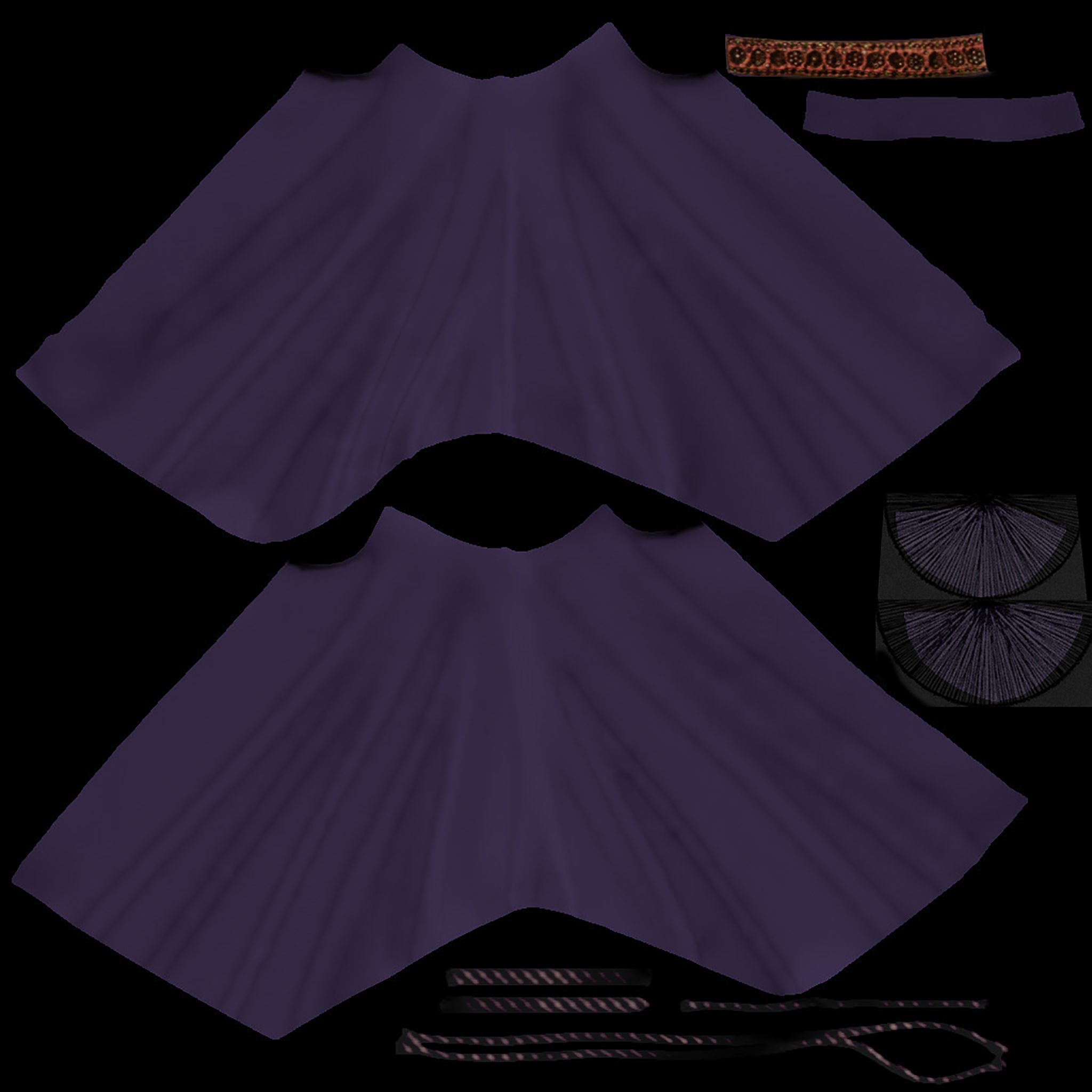 Female Lagenlook Pants Low-poly 3D model_8