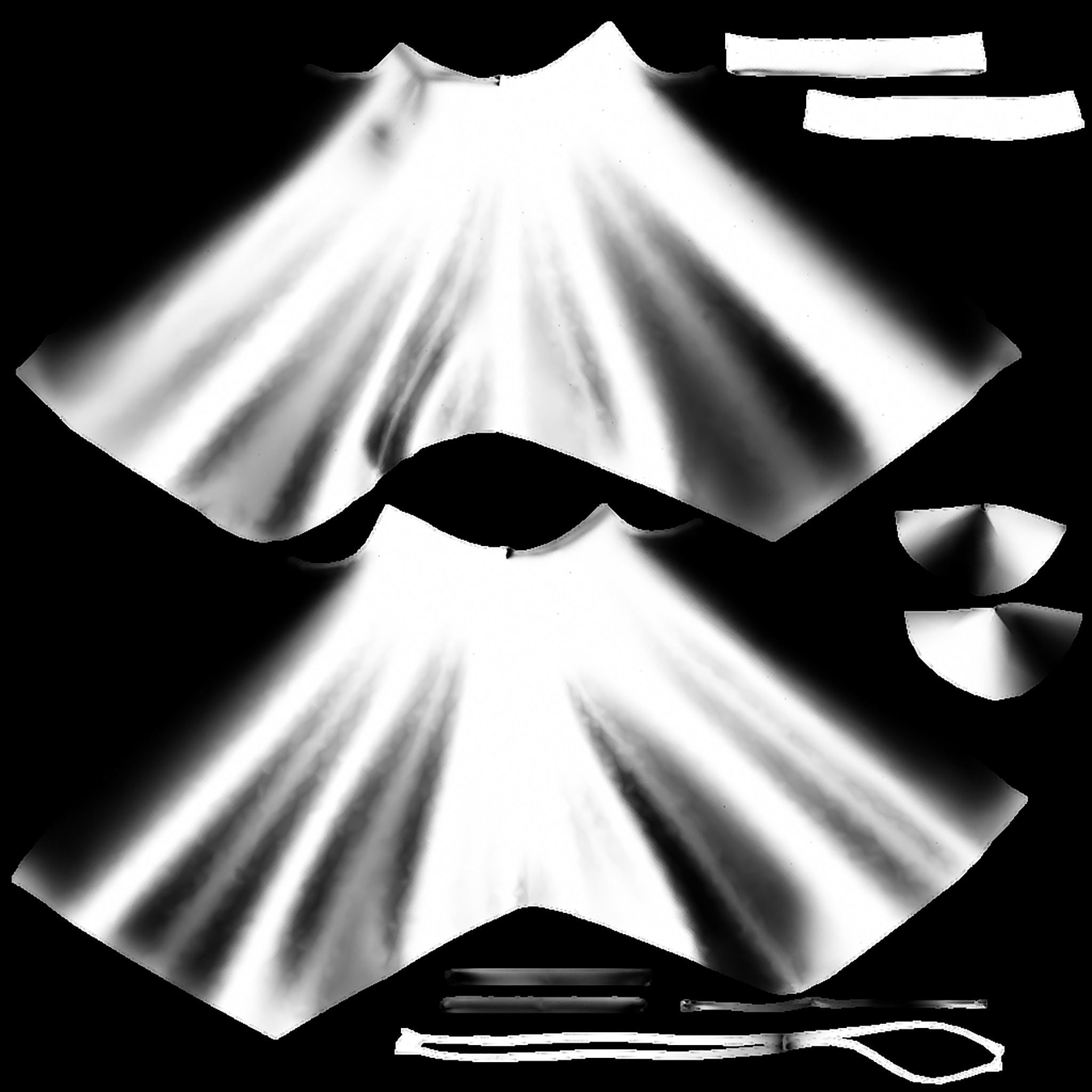 Female Lagenlook Pants Low-poly 3D model_11