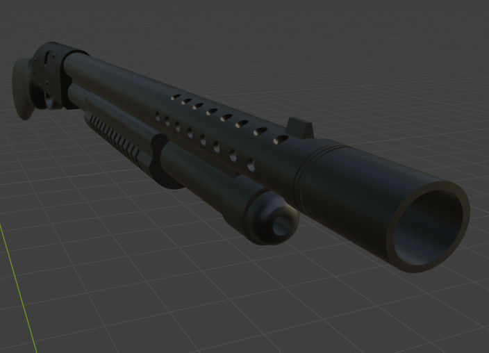 Shot gun blender Free 3D model_3