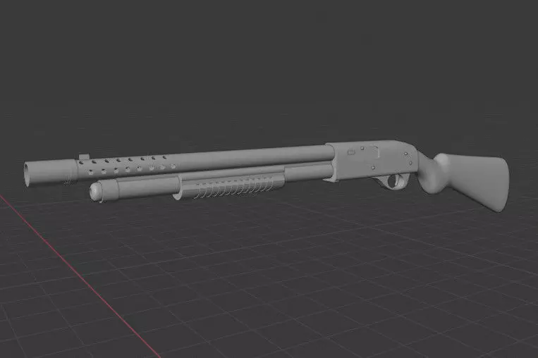 Shot gun blender Free 3D model_0
