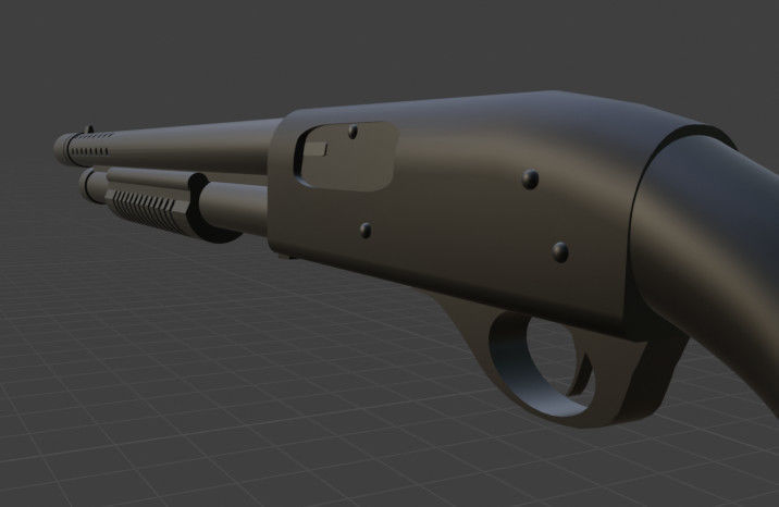 Shot gun blender Free 3D model_4