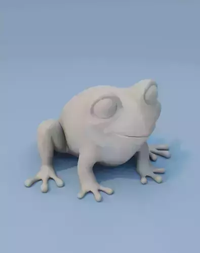 Cartoon Frog Rigged Base Mesh 3D Model Low-poly 3D model