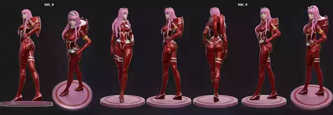 Zero Two From Darling In the FranXx 3D print model