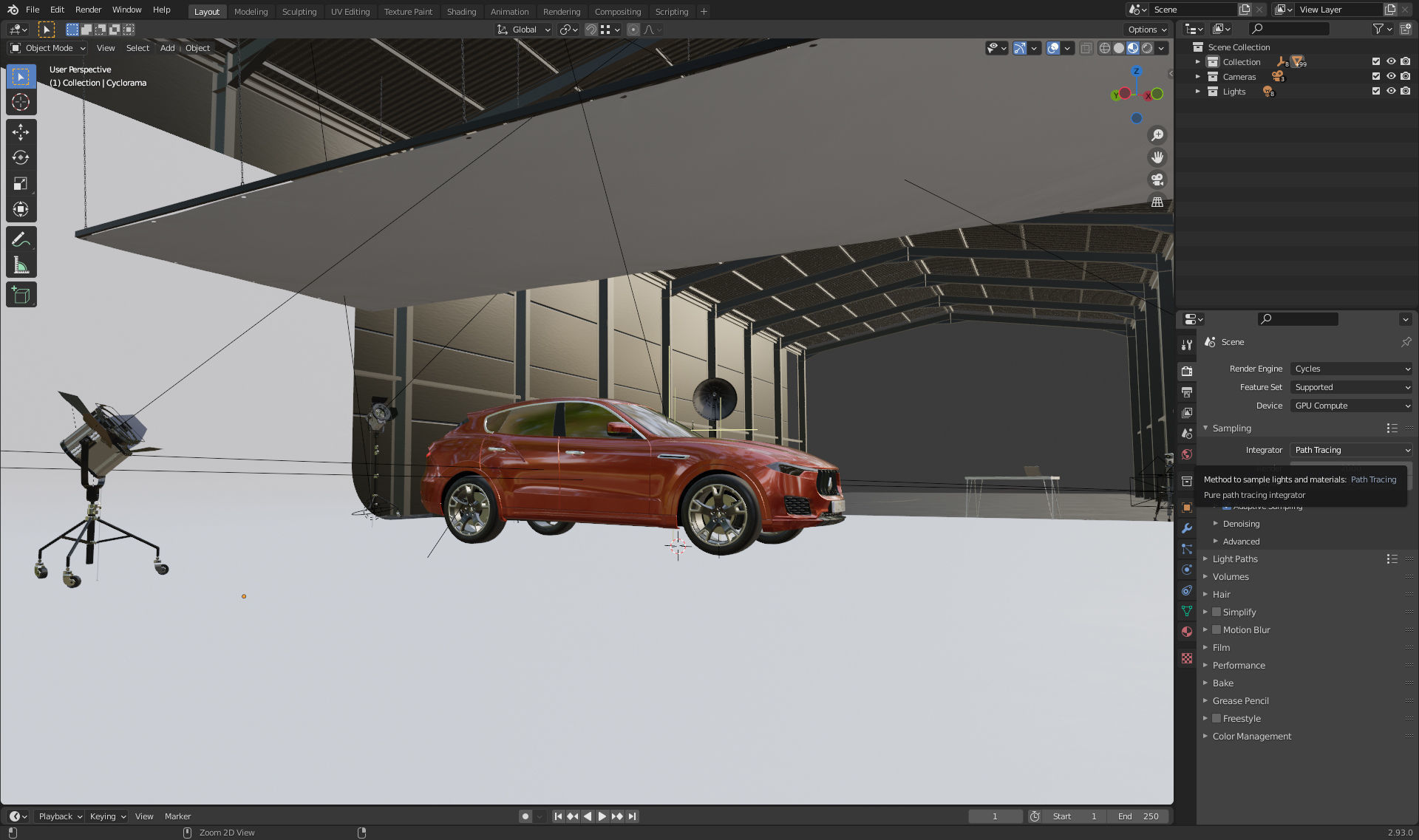 Automotive photo studio for Blender Cycles SWR2 3D model_12