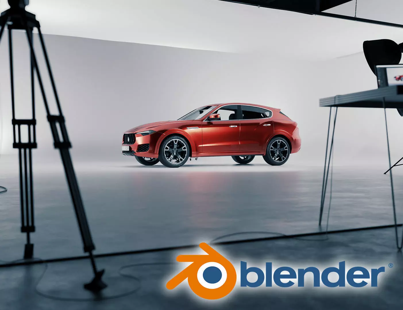 Automotive photo studio for Blender Cycles SWR2 3D model_0