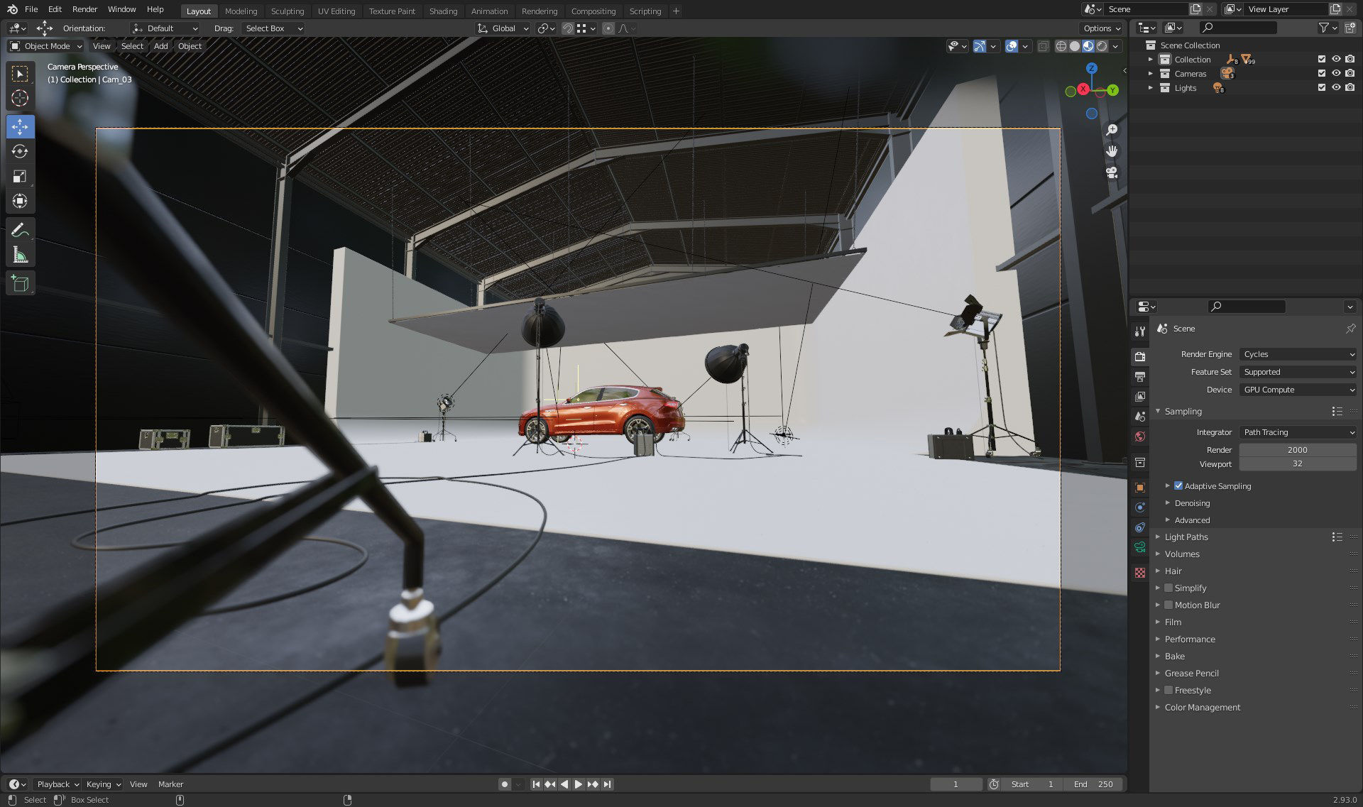 Automotive photo studio for Blender Cycles SWR2 3D model_10