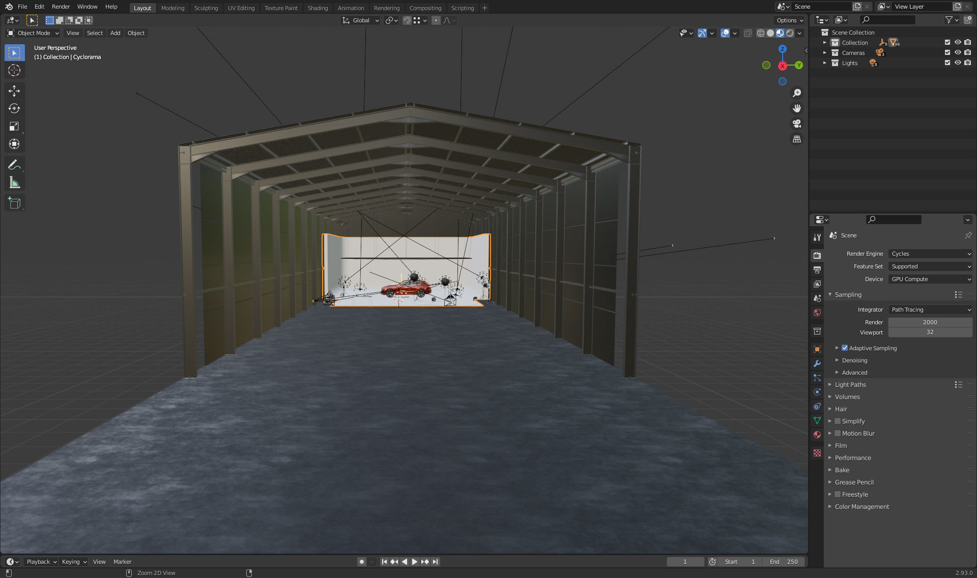 Automotive photo studio for Blender Cycles SWR2 3D model_14