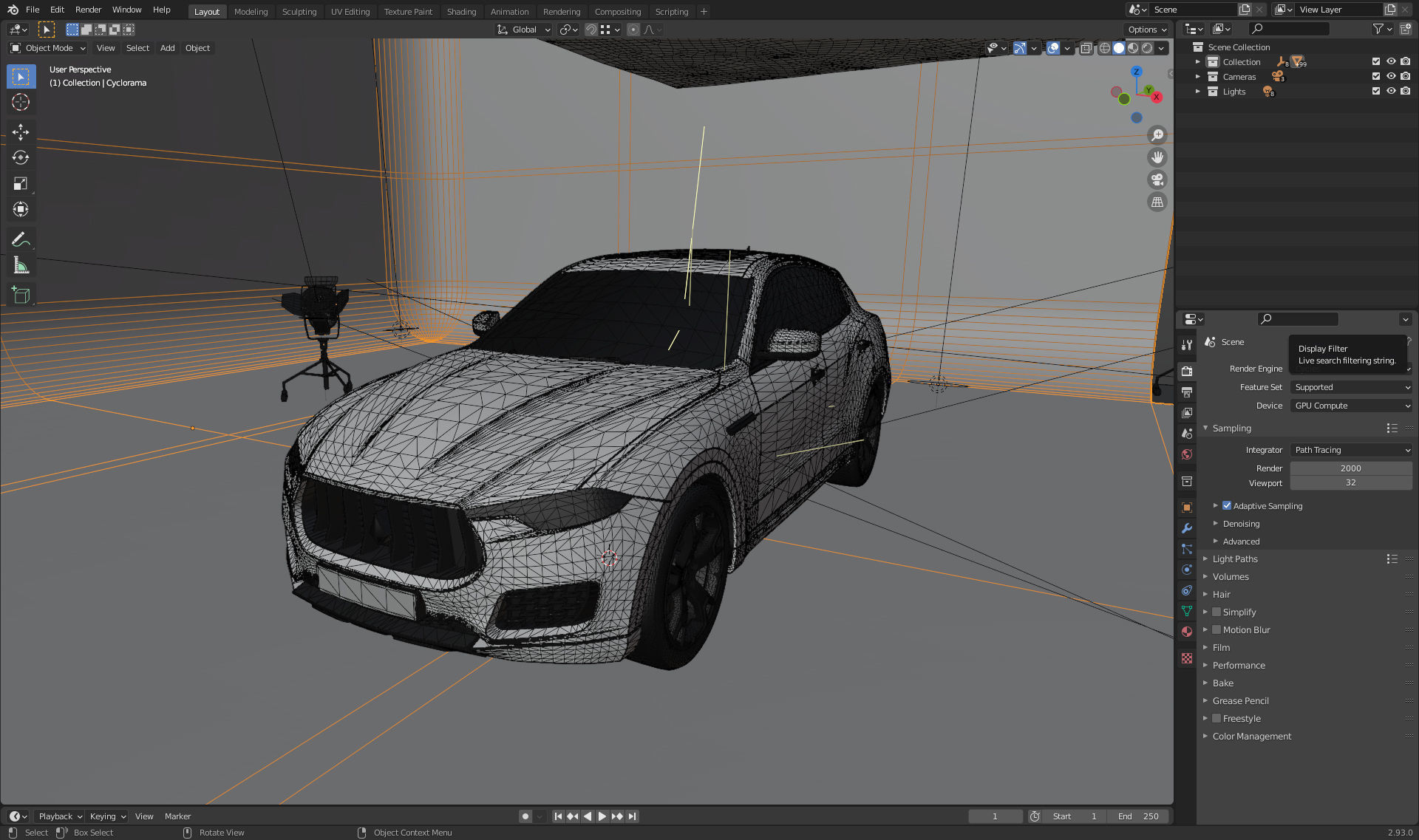 Automotive photo studio for Blender Cycles SWR2 3D model_5