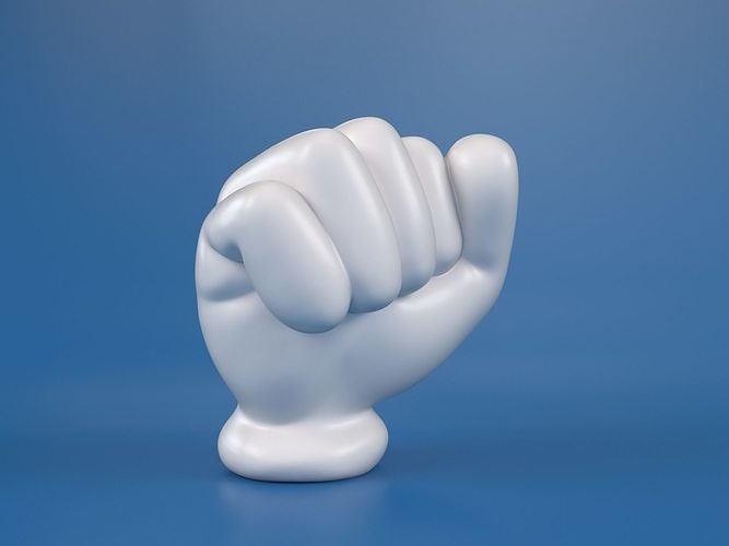 Cartoon hand 5 fingers Fist 3D print model