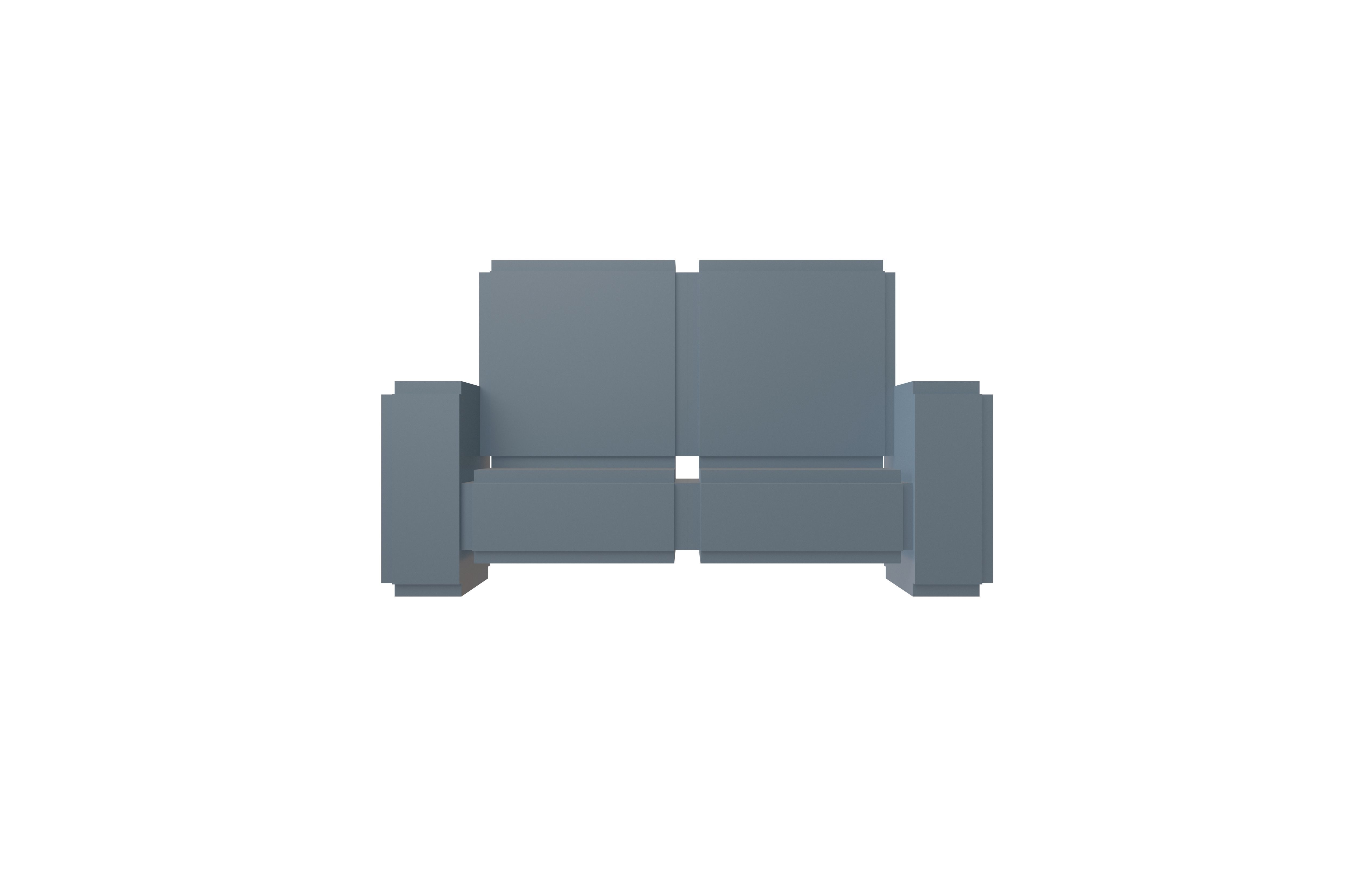 Voxel Sofa v1 002 Low-poly 3D model_1