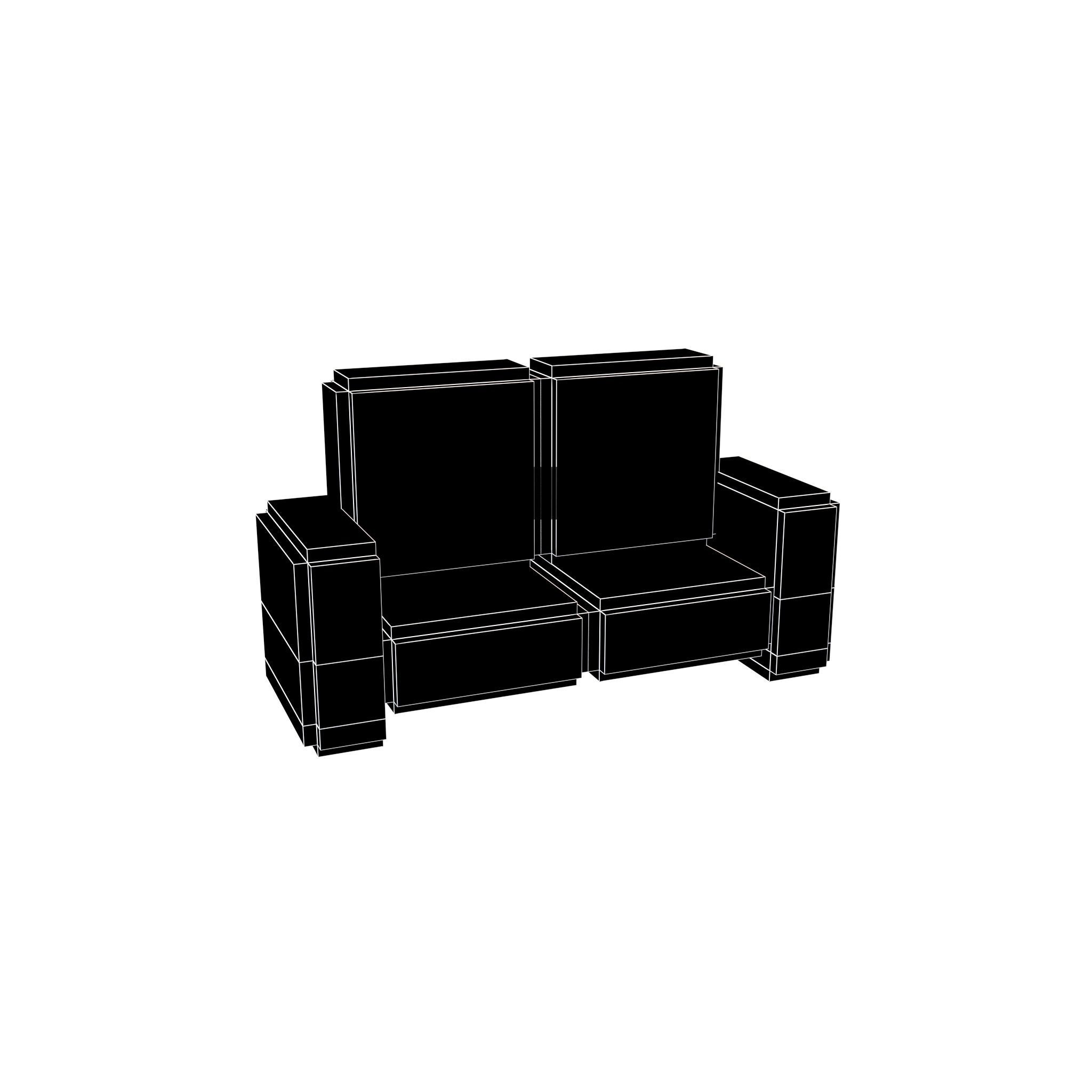Voxel Sofa v1 002 Low-poly 3D model_5