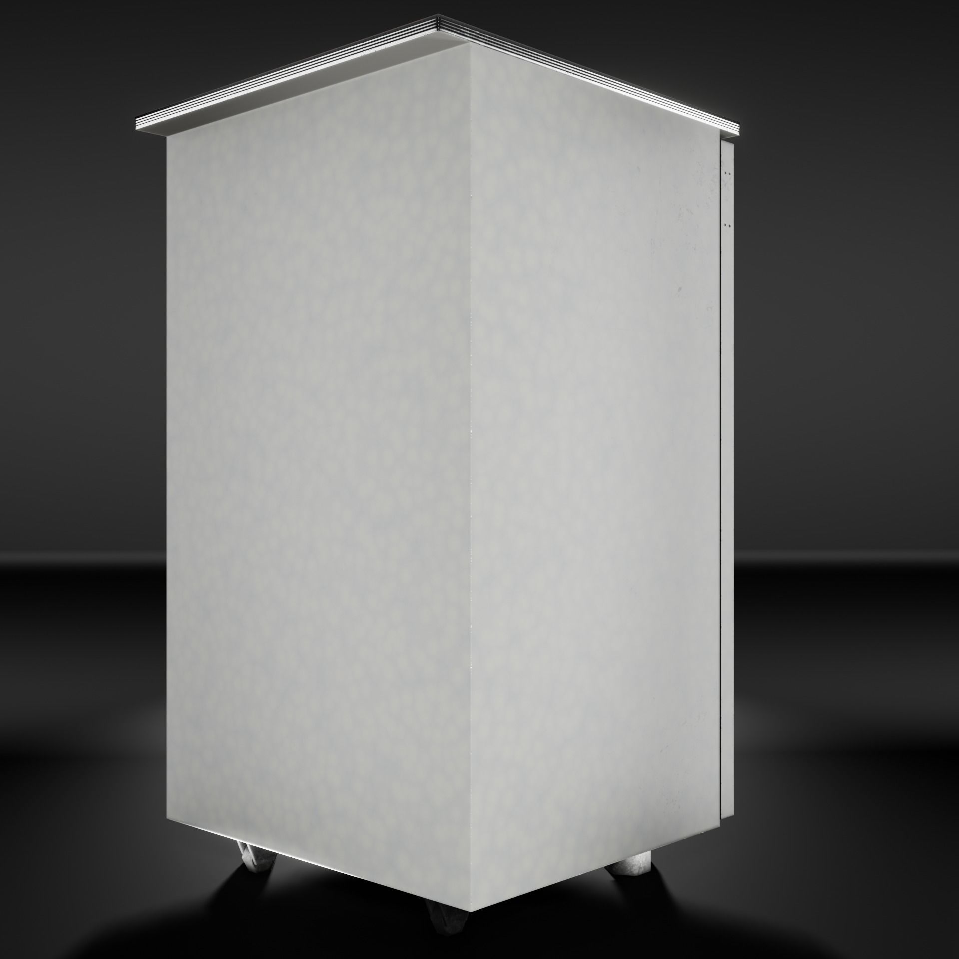 Refrigerator without handle Old Polus-10 PBR game-ready Low-poly 3D model_3