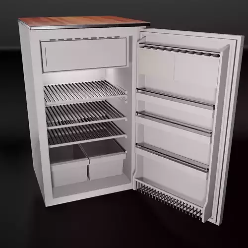 Refrigerator without handle Old Polus-10 PBR game-ready Low-poly 3D model