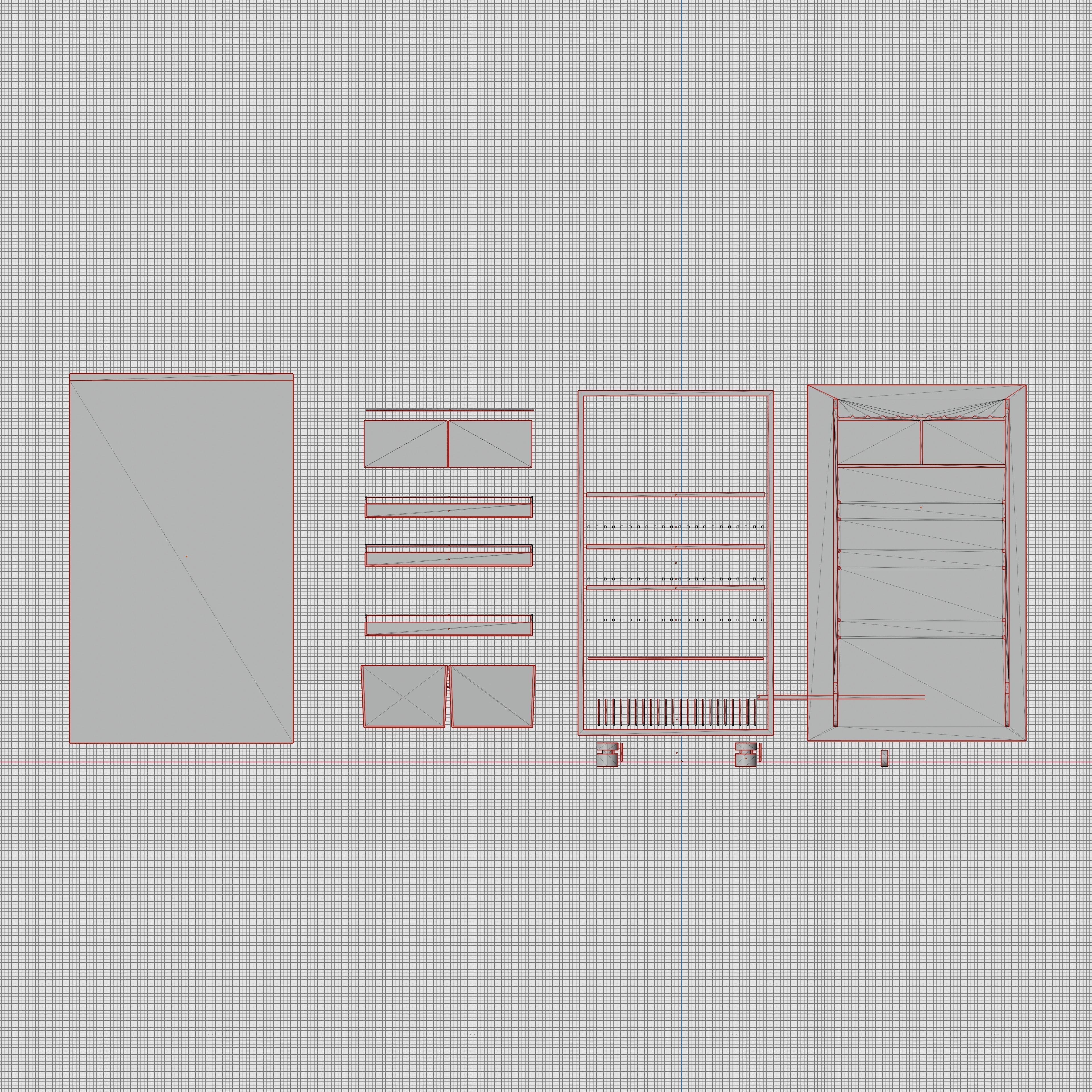 Refrigerator without handle Old Polus-10 PBR game-ready Low-poly 3D model_11