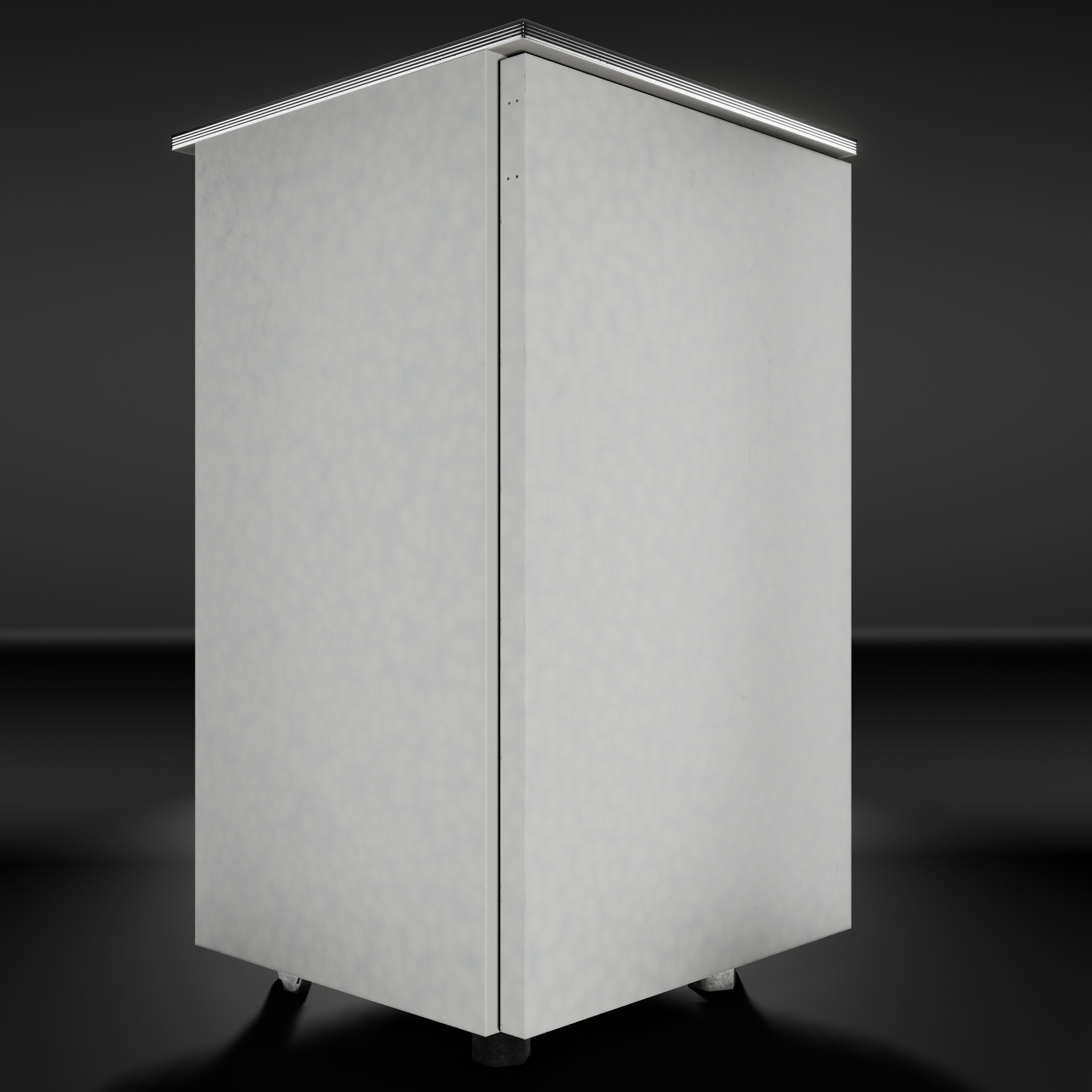 Refrigerator without handle Old Polus-10 PBR game-ready Low-poly 3D model_2