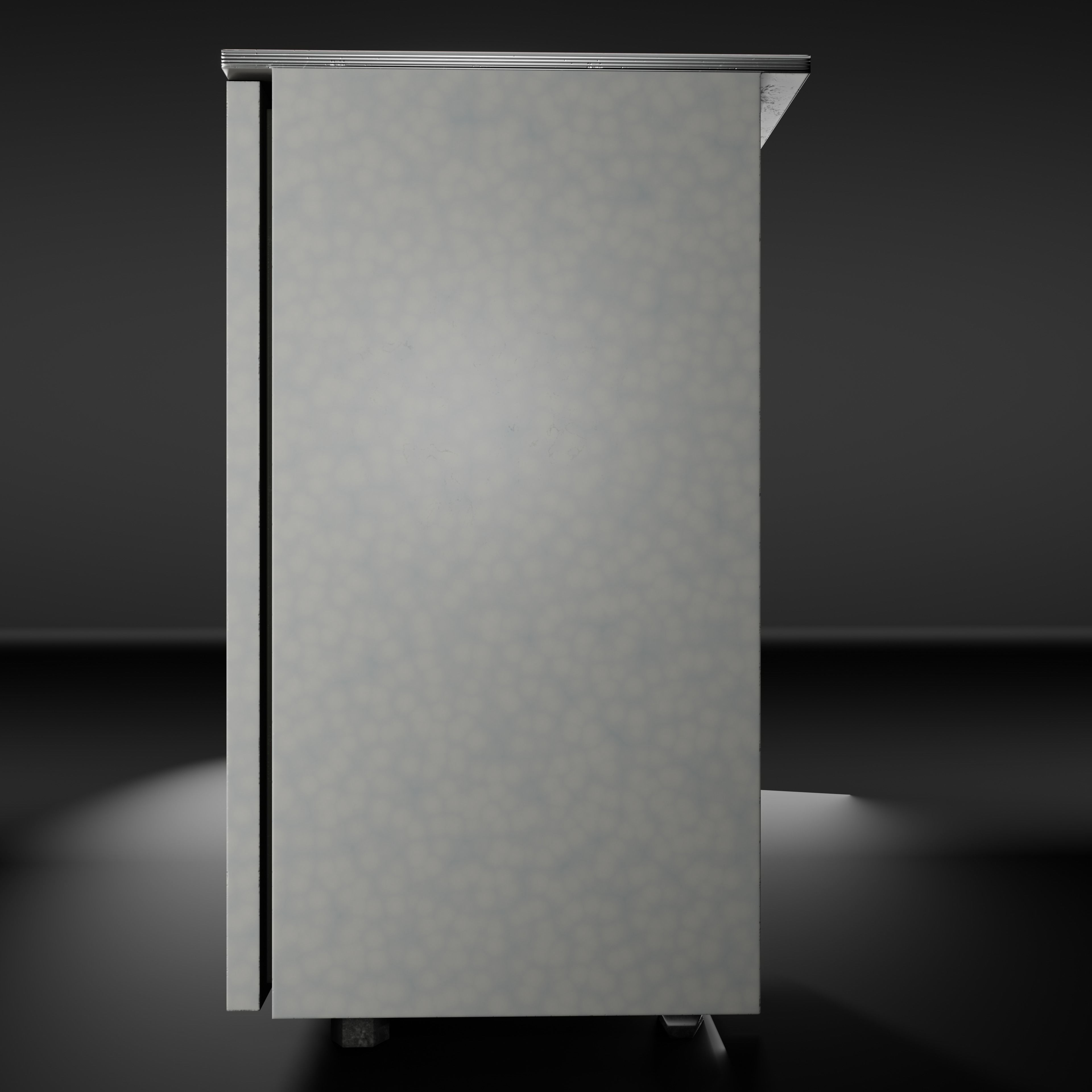Refrigerator without handle Old Polus-10 PBR game-ready Low-poly 3D model_5