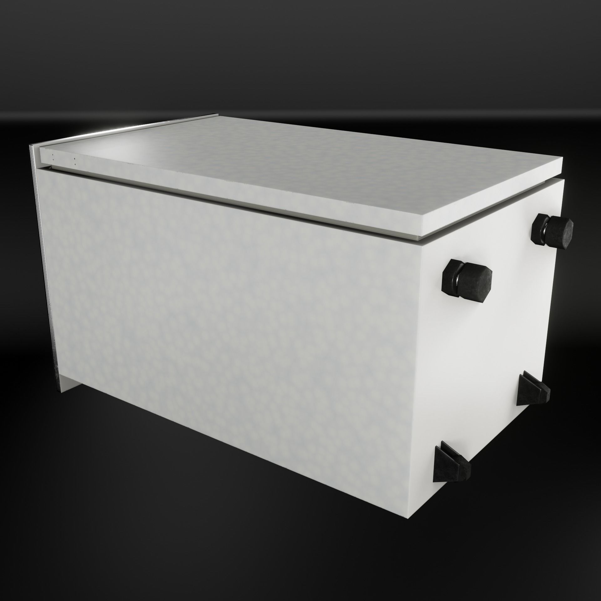 Refrigerator without handle Old Polus-10 PBR game-ready Low-poly 3D model_6