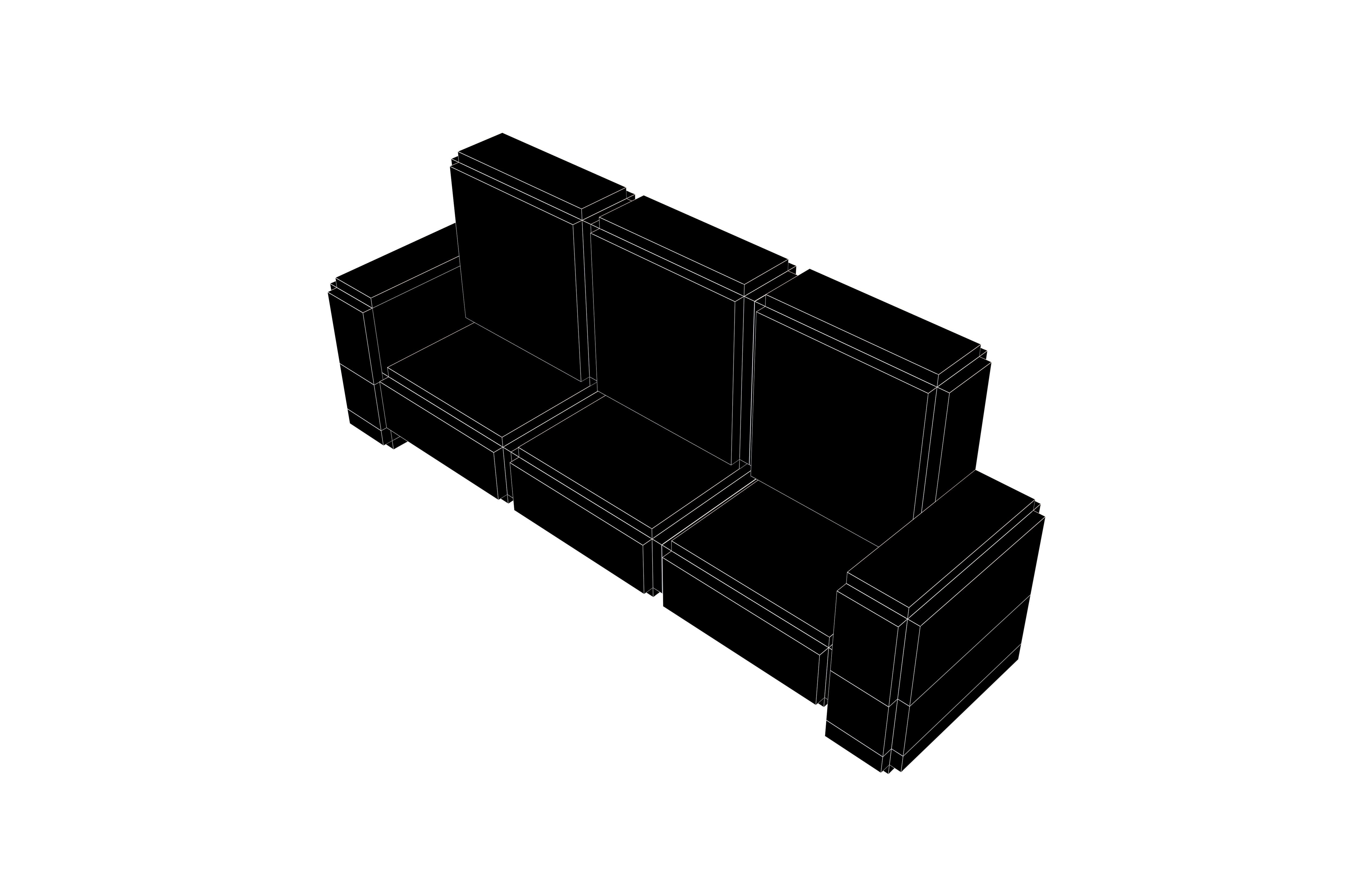 Voxel Sofa v2 001 Low-poly 3D model_6