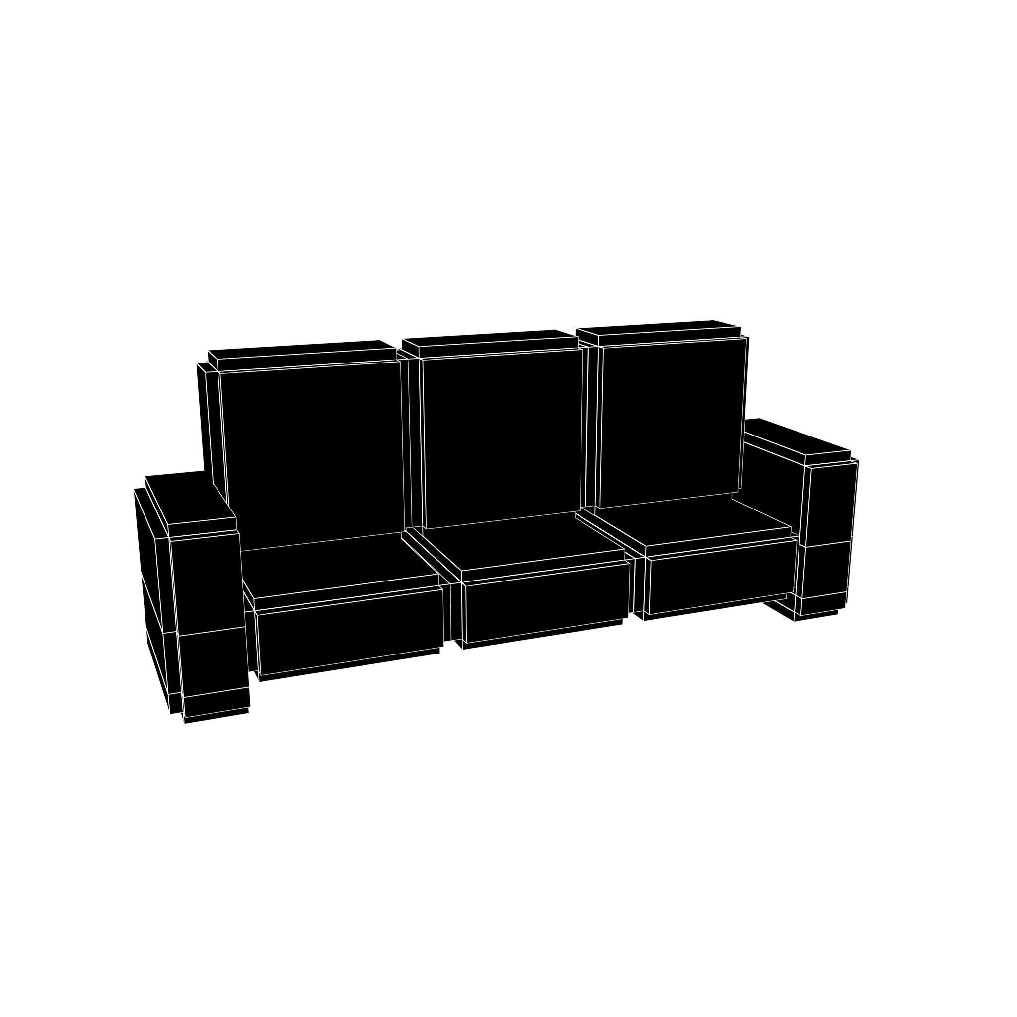 Voxel Sofa v2 001 Low-poly 3D model_4