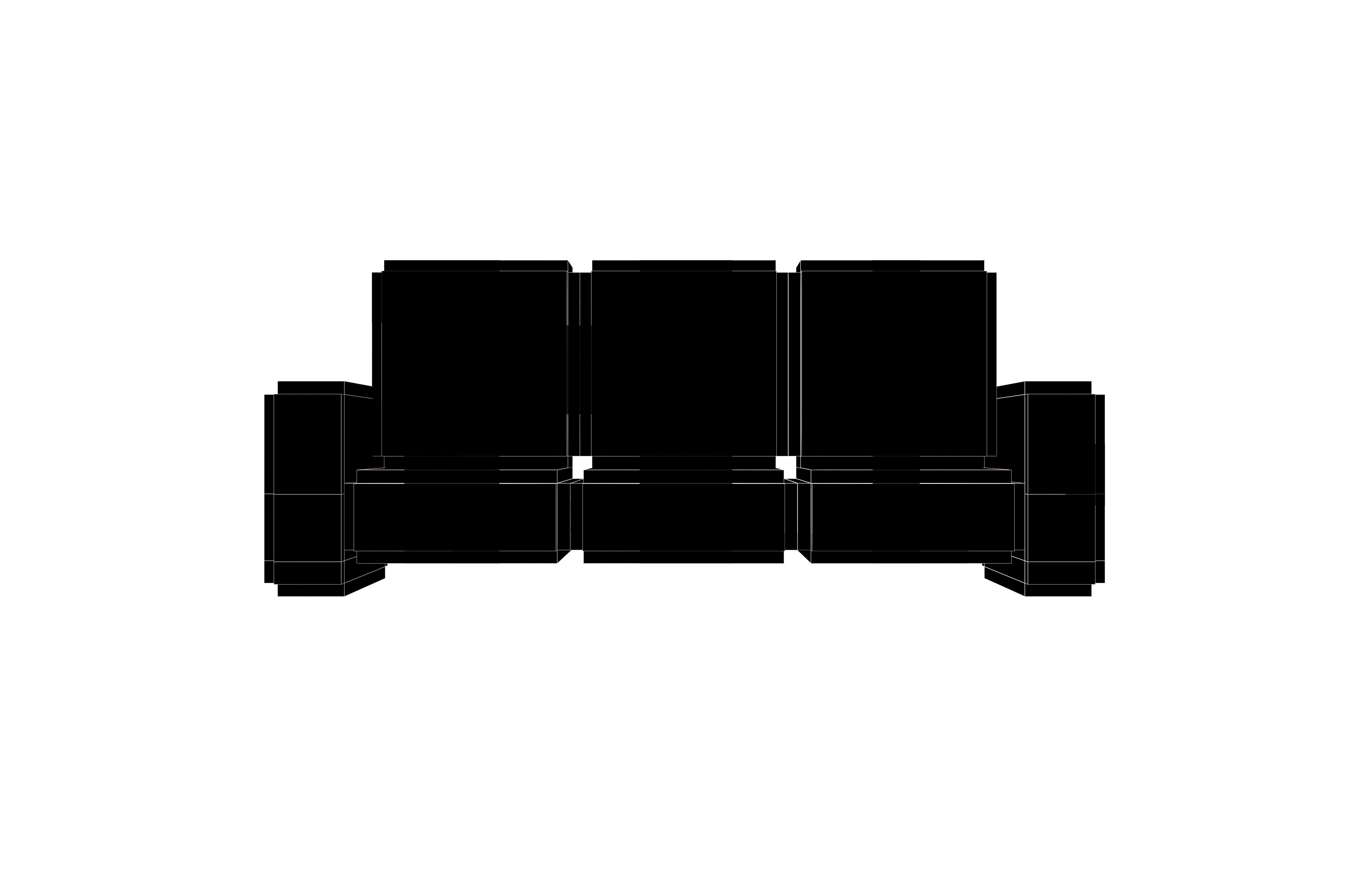 Voxel Sofa v2 001 Low-poly 3D model_5