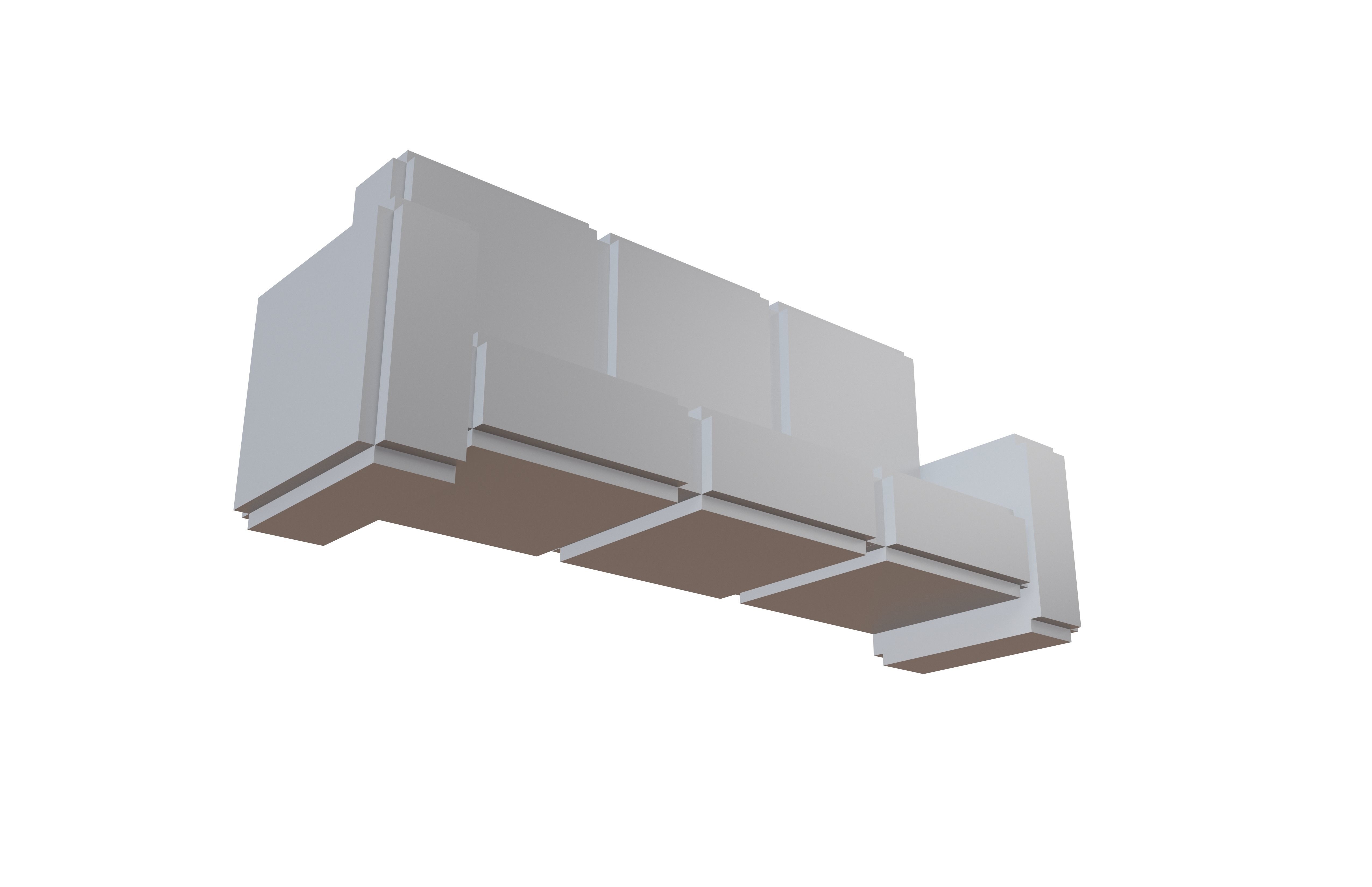 Voxel Sofa v2 001 Low-poly 3D model_3